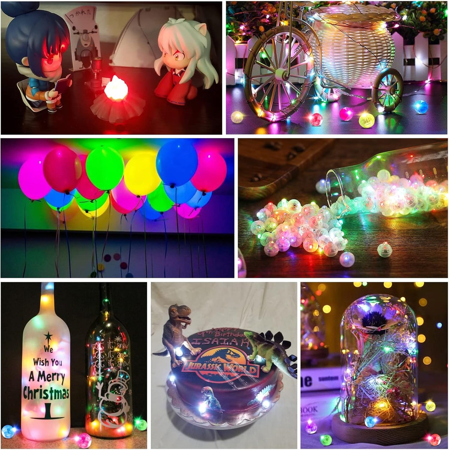 200pcs Balloon Lights with Hooks, Long Standby Time Mini Ball Light, LED Multicolor Flash Ball Lamp for Paper Lantern Balloon Party Wedding, Birthday Festival Christmas Decorative Lights