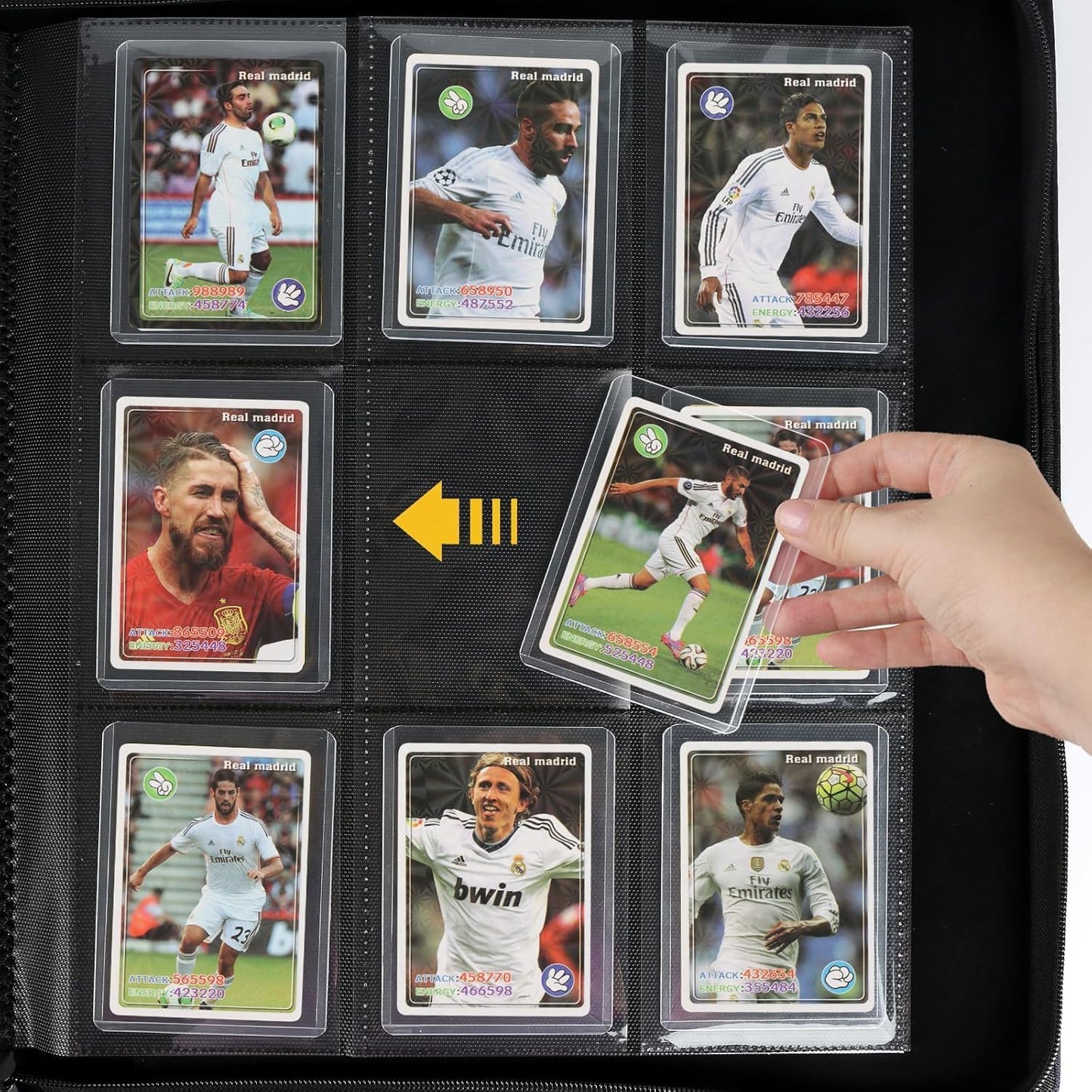 Toploader Binder,Holds 288 Toploaders,9 Pocket Double-Sided Top Loader Binders with Sleeves for 3 x 4'' Toploaders, Card Holder for Trading Cards or Sports Cards (Dark Blue)