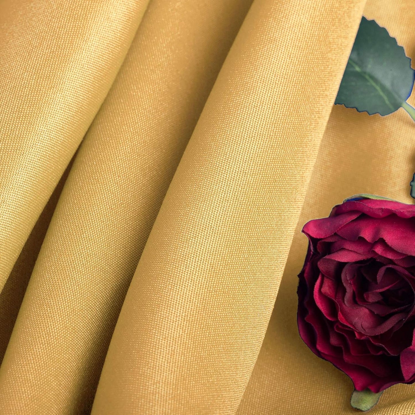 Ascoza 2pack 90 Inch Gold Round Tablecloth in Washable Polyester Fabric for Wedding/Banquet/Restaurant/Parties