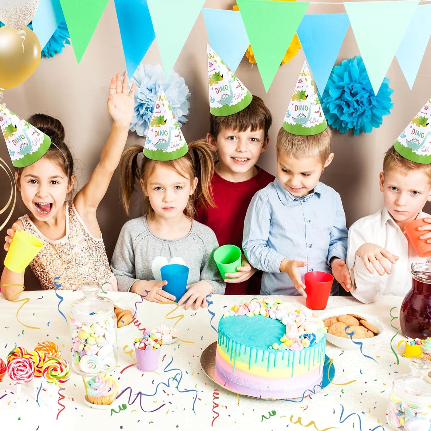 CANREVEL 12 PCS Party Hats for Kids and Adults, Party Headwear, Happy Birthday Hats, Birthday Party Decorations