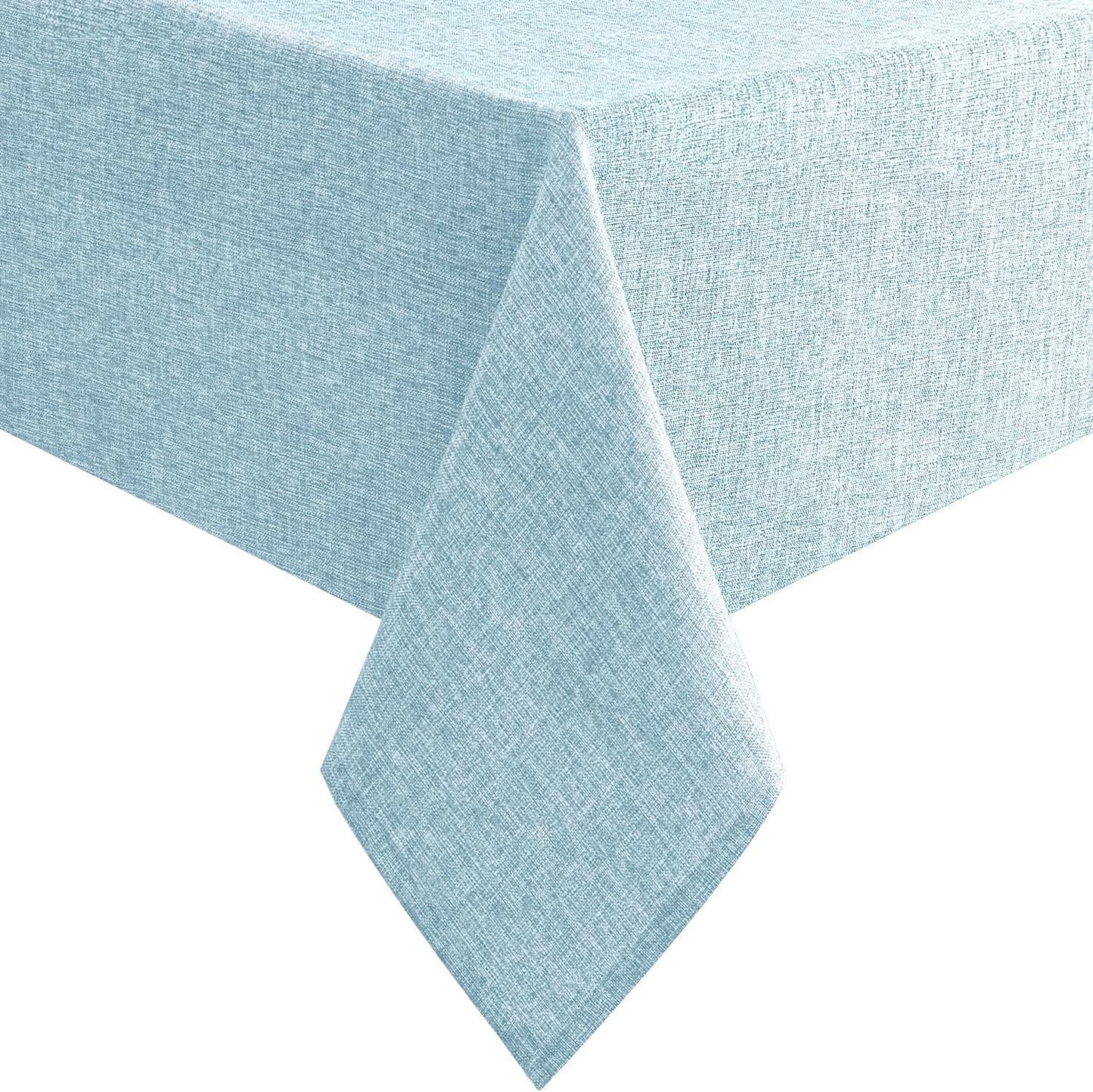 Hiasan Faux Linen Rectangle Tablecloth - Wrinkle and Stain Resistant Washable Table Cloth for Kitchen Dining Room Holiday Table Cover for Dinner, Lux Slate Blue, 70 x 90 Inch