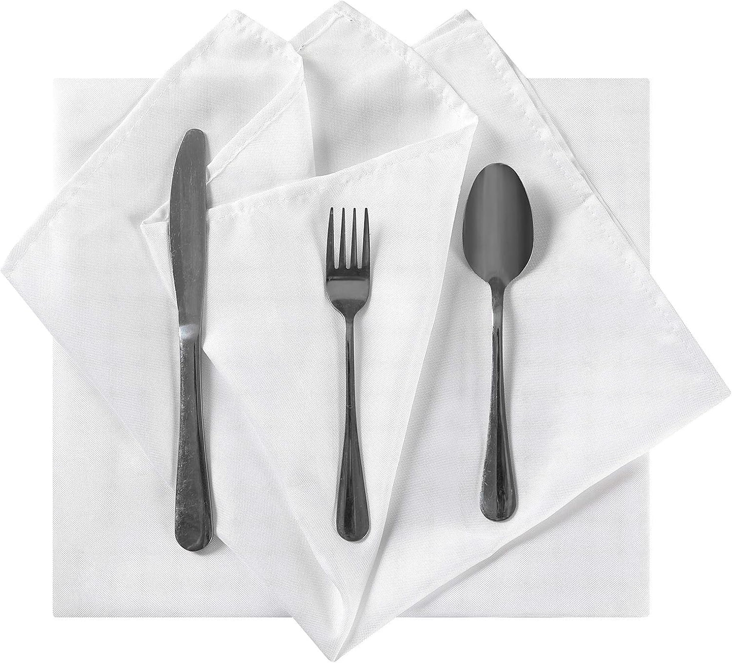 Cloth Napkins 20x20 inch Washable Polyester Dinner Napkins Soft Table Napkins for Wedding Party Dining Banquet(White,25PCS)