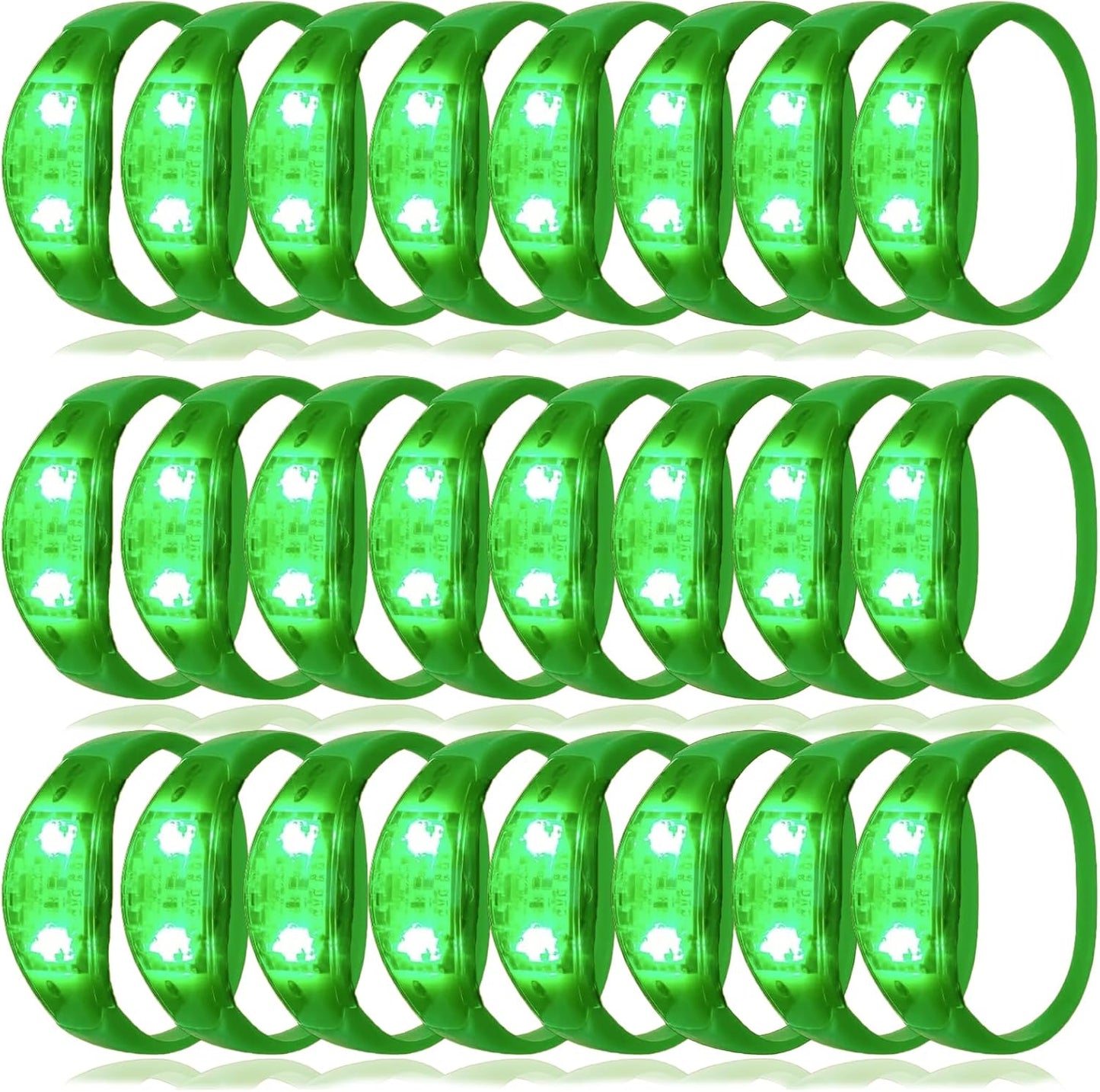 100 Pcs LED Bracelets Sound Activated with Flashing LED Strobe Music Control Light Up Bracelets for Rave, Game Prizes, Birthday Party Favor,Valentine's Day gift