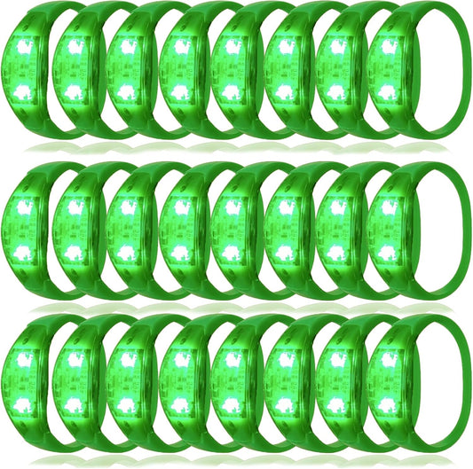 100 Pcs LED Bracelets Sound Activated with Flashing LED Strobe Music Control Light Up Bracelets for Rave, Game Prizes, Birthday Party Favor,Valentine's Day gift