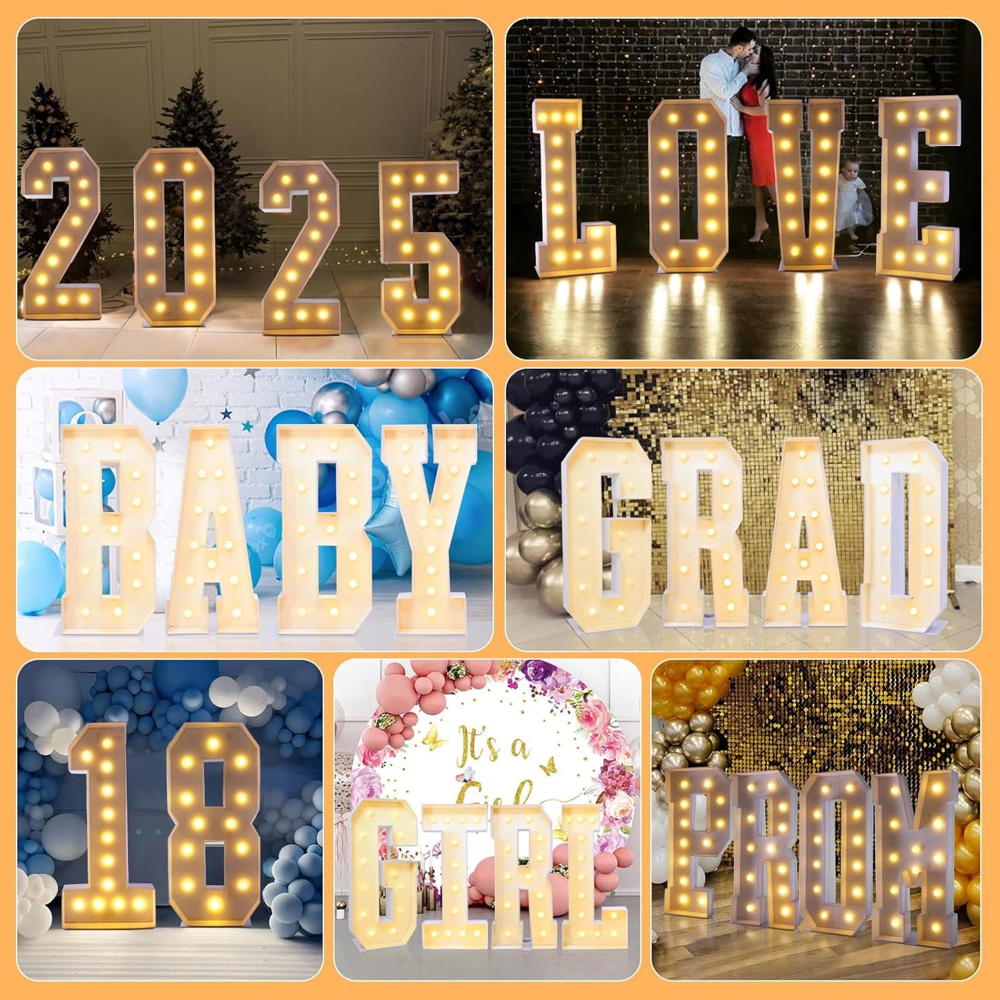 4ft Marquee for Letters Y, Large Light up Letters, Multifunctional Large Marquee for Letters 4 Feet Tall for Party Decorations, Letter Balloons, Wedding Decor, Will You Marry Me Decorations (Letters Y)
