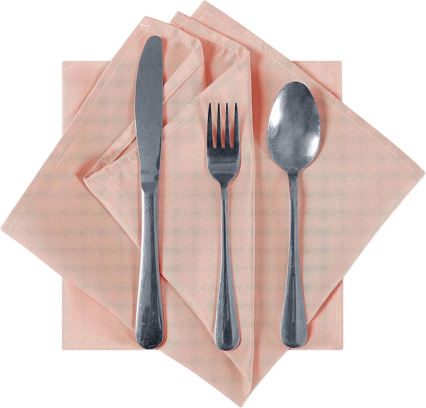Cloth Napkins 20x20 inch Washable Polyester Dinner Napkins Soft Table Napkins for Wedding Party Dining Banquet(Dusty Pink,12PCS)