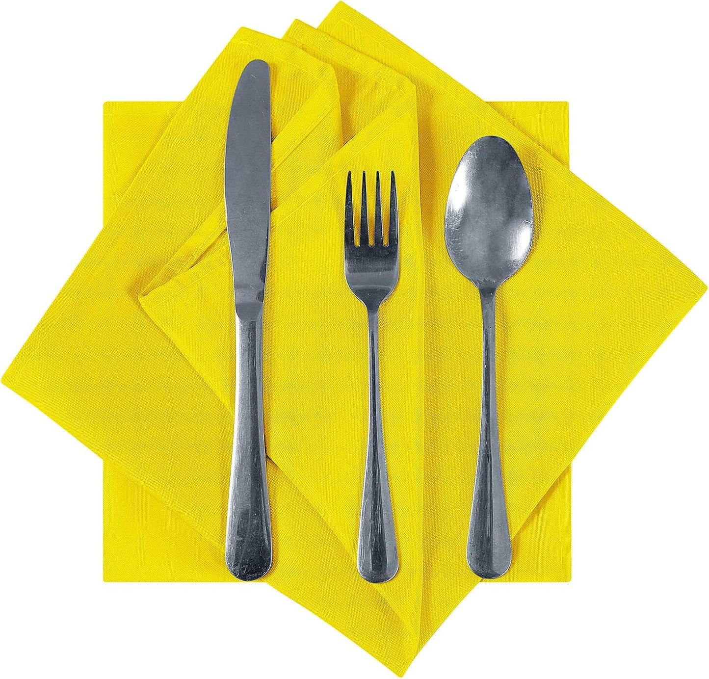 Cloth Napkins 20x20 inch Washable Polyester Dinner Napkins Soft Table Napkins for Wedding Party Dining Banquet(Yellow,100PCS)