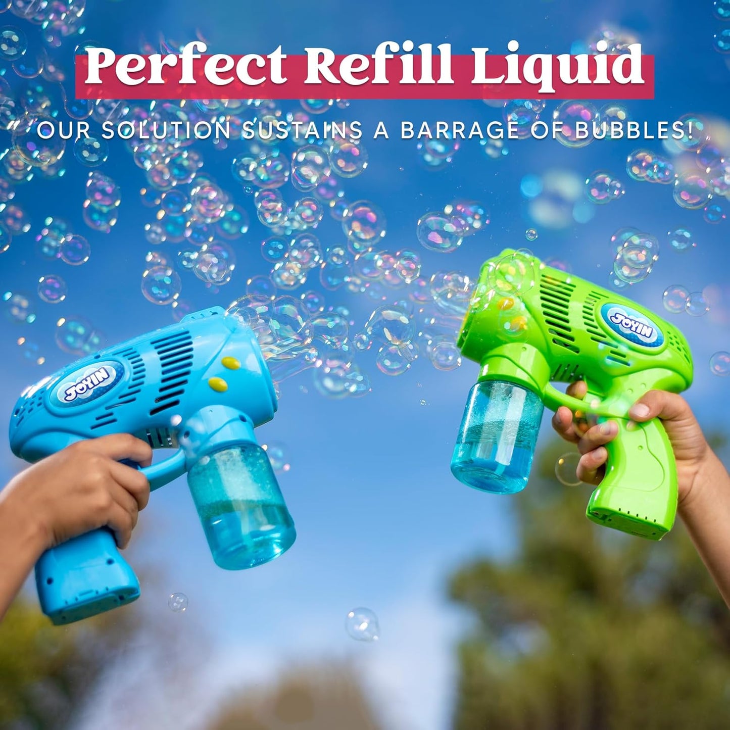 JOYIN 32 oz Bubble Solution Refills (Close to 1L/ 2.5 Gallon), Concentrated Solution for Bubble Machine, Wands, Blower, Easter (Red)