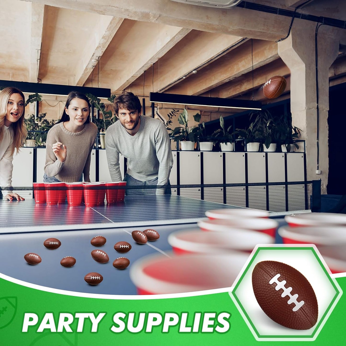 Jerify 120 Packs Mini Football Stress Ball 1.46 Inch Sports Foam Footballs Mini Ball for Adults Small Foam Relief Balls Party Favors for Carnival Reward(Dark Brown)