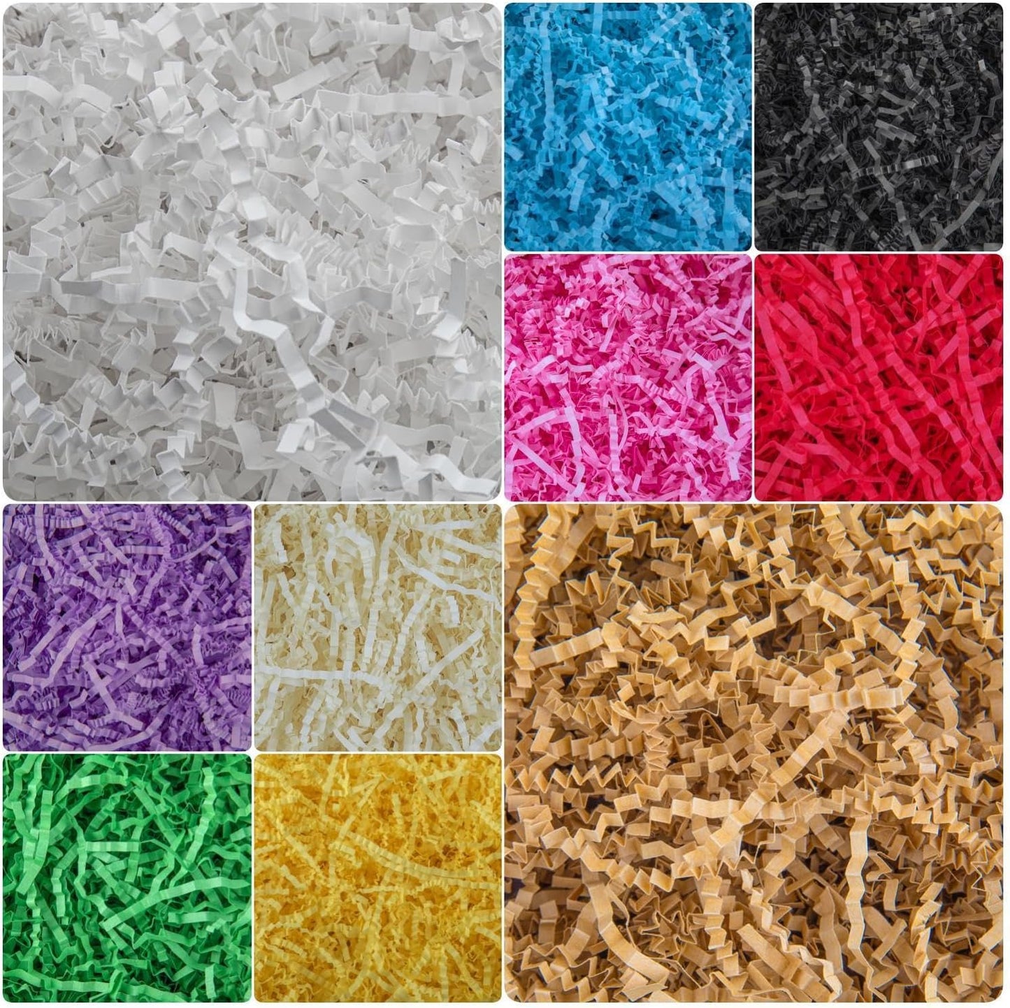 Caleihd Crinkle Cut Paper Grass Cushion Paper Streamer for Christmas Wedding Birthday Bridesmaid Engagement Craft Gift Boxes Bags Filler Decoration 4.5oz Yellow