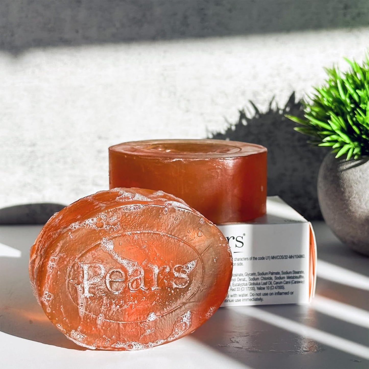 Pears Glycerin Soap, Transparent Amber with Natural Oils, 24-Pack – Pure & Gentle Cleanser for Soft, Glowing Skin, 4.4 Oz Ea