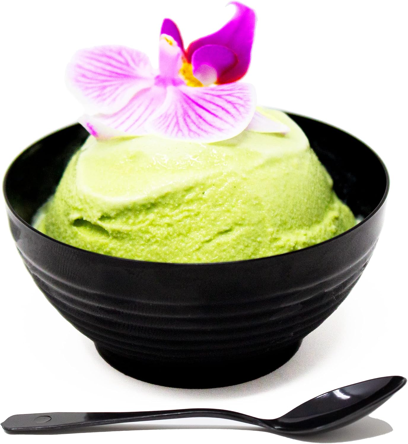 50 Pack 3 oz. Asian-Style Black Mini Plastic Bowl With Spoons For Appetizer Bowls and Disposable Dessert Bowls Professional-Grade Recyclable Disposable Mini Dessert Cup for Appetizers CMJJ