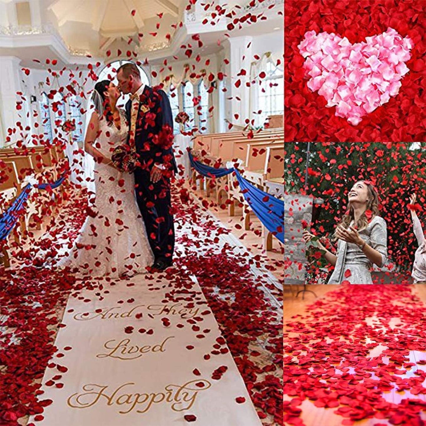 ocharzy 1000 PCS Rose Petals Artificial Flower Petals for Romantic Night, Wedding Decoration, Party, Events, Valentine Decor (Yellow)