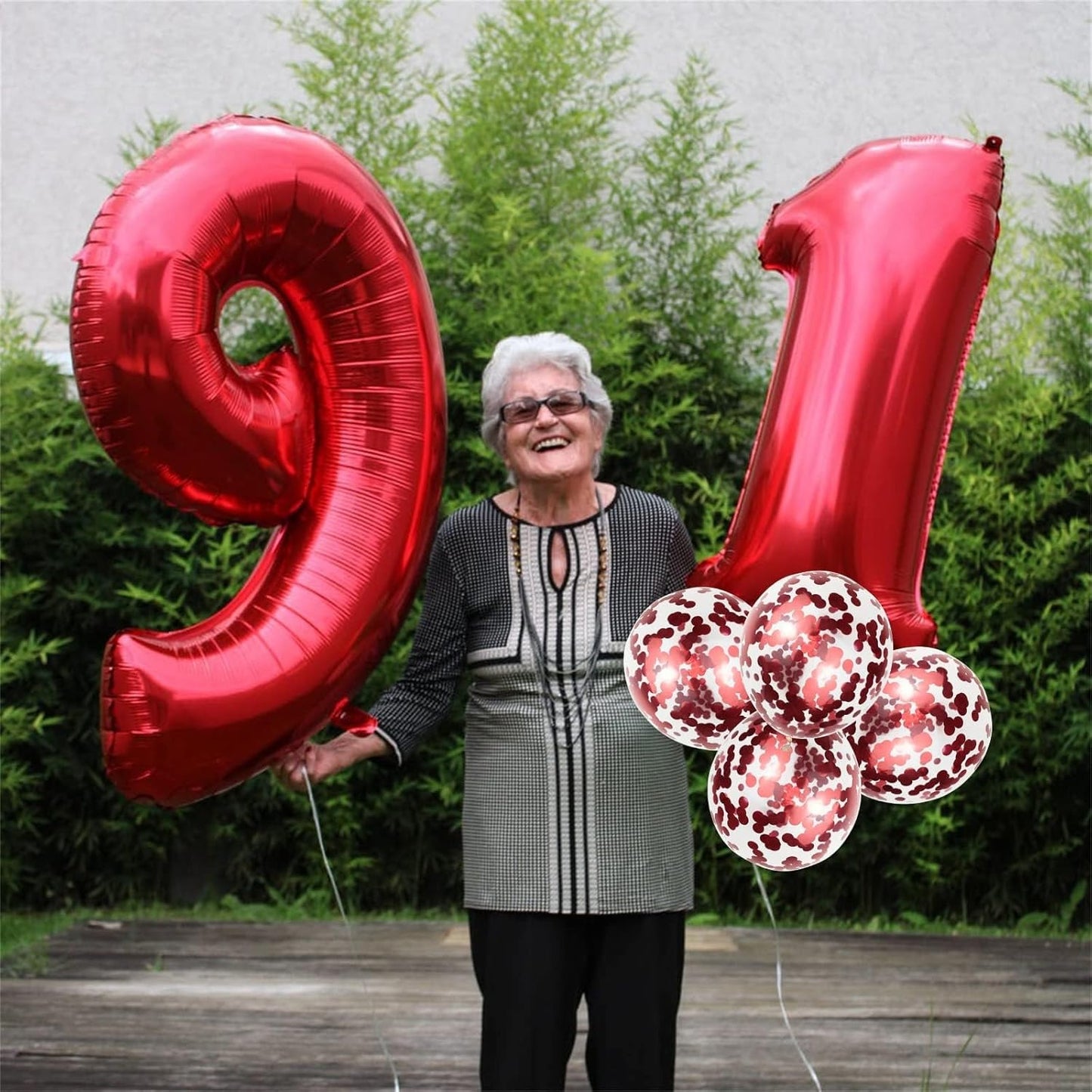 40 Inch Red Large Numbers Balloons 6, Self Inflating Digit 6 Helium Balloons for 6th Girls Boys, Foil Mylar Big Number Balloons Set 0-9 for Women Men Birthday Party Anniversary Supplies Decorations