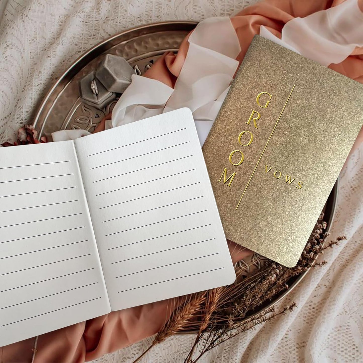 Vow Books His and Hers Wedding Vow Books Bride and Groom with Soft Touch Gold Foil Engraving Wedding Essentials(TR-GB-Terracotta)