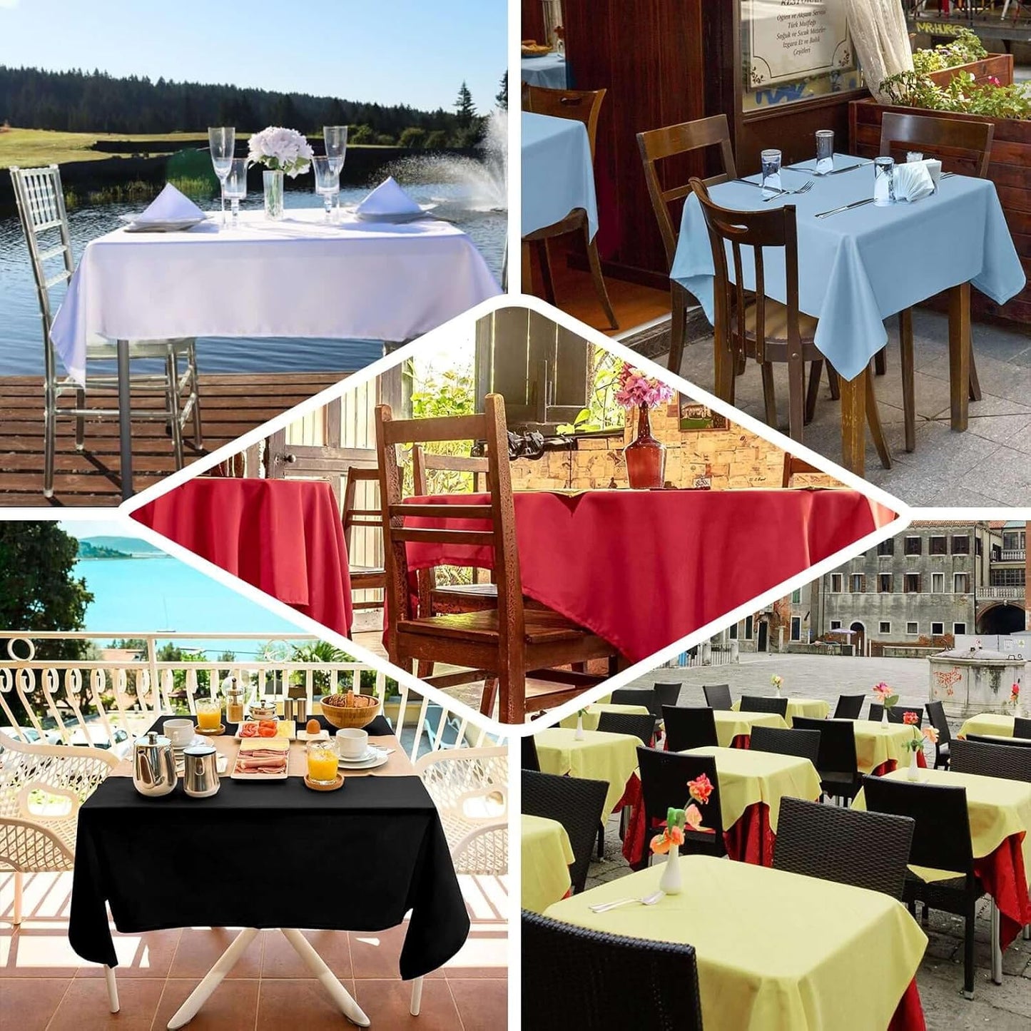 Efavormart 54x54 Royal Blue Wholesale Linens Seamless Polyester Square Linen Tablecloth for Wedding Banquet Party Restaurant