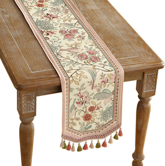 patdrea Velvet French Table Runner Farmhouse for Home Kitchen Dining Decor Parties Family Dinners Wedding 12"*102"