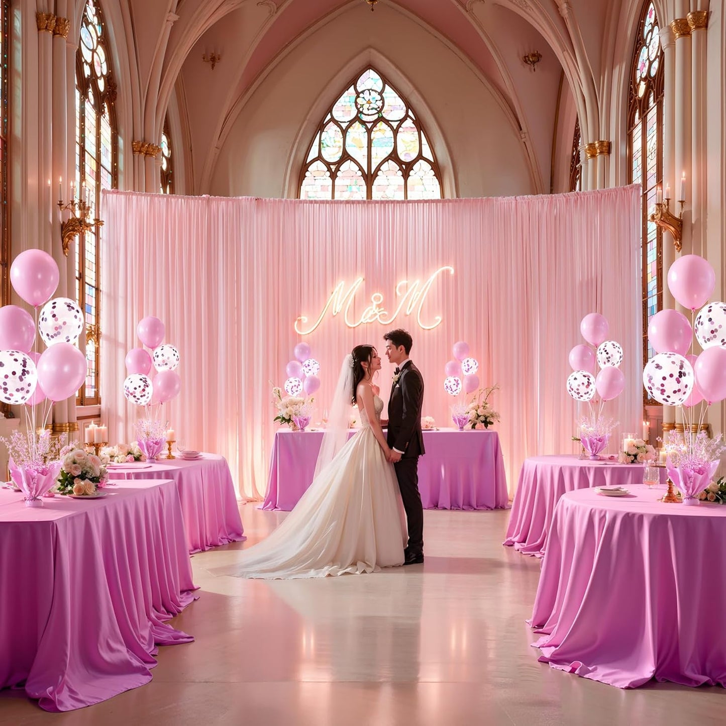 6 Set Pink Balloon Table Centerpieces for Birthday Parties, Balloon Stand Kit with Pink Balloons for Table Decoration