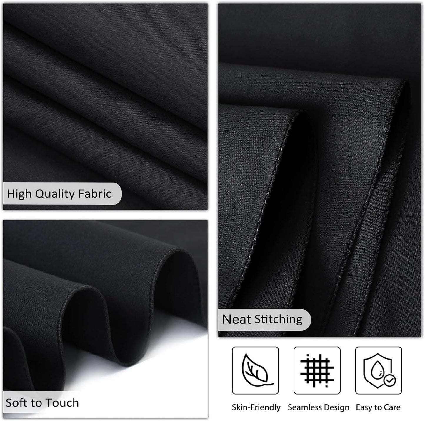 8 Pack Black Tablecloths 60 x 126 Inch Rectangular Table Cloths for Rectangle Tables 8ft, Wrinkle Resistant Black Table Cloth Washable Polyester Fabric for Buffet Wedding Party Banquet