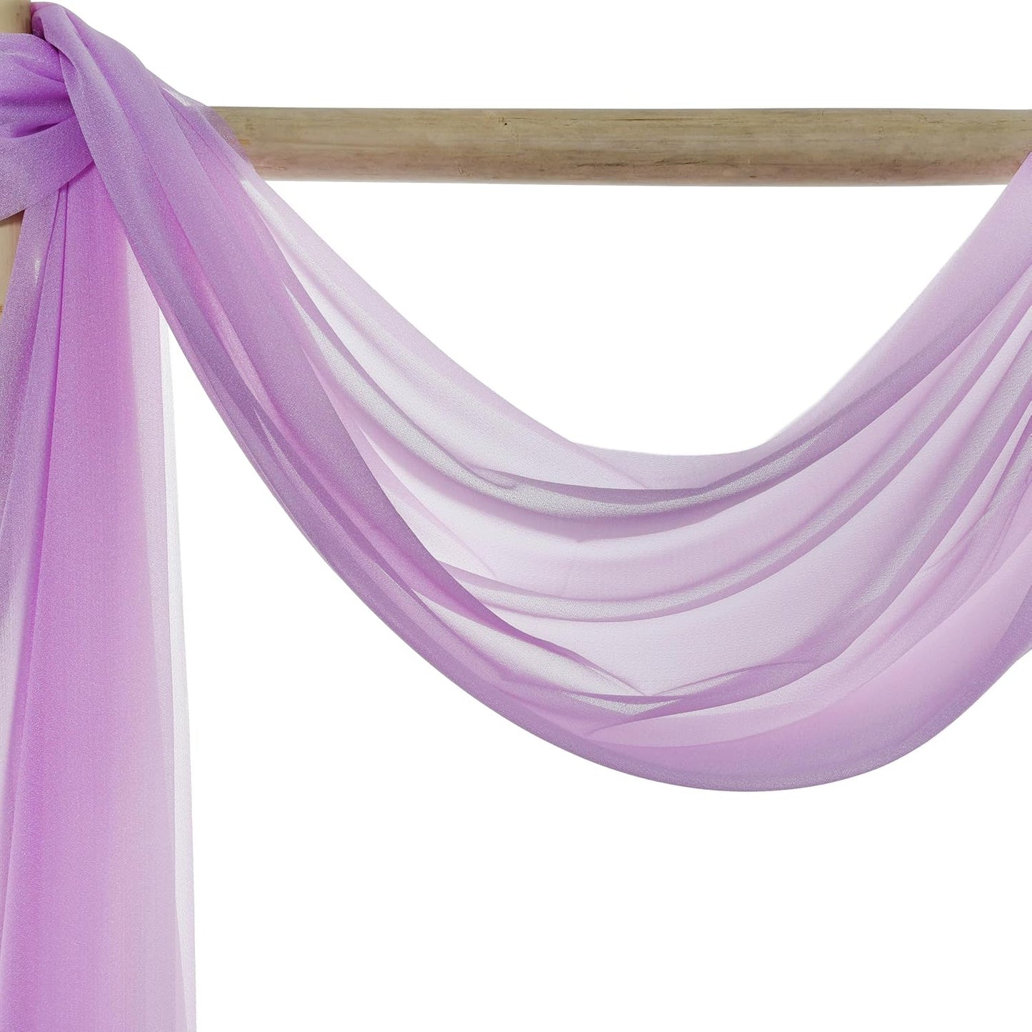 VDS Pack of 1 Panel (30 Inch X 20 Feet) Wedding Arch Draping Fabric Sheer Chiffon Fabric Drapery for Wedding Ceremony Reception Swag Backdrop Canopy Chuppah ARBO Altars Decoration (Orchid)