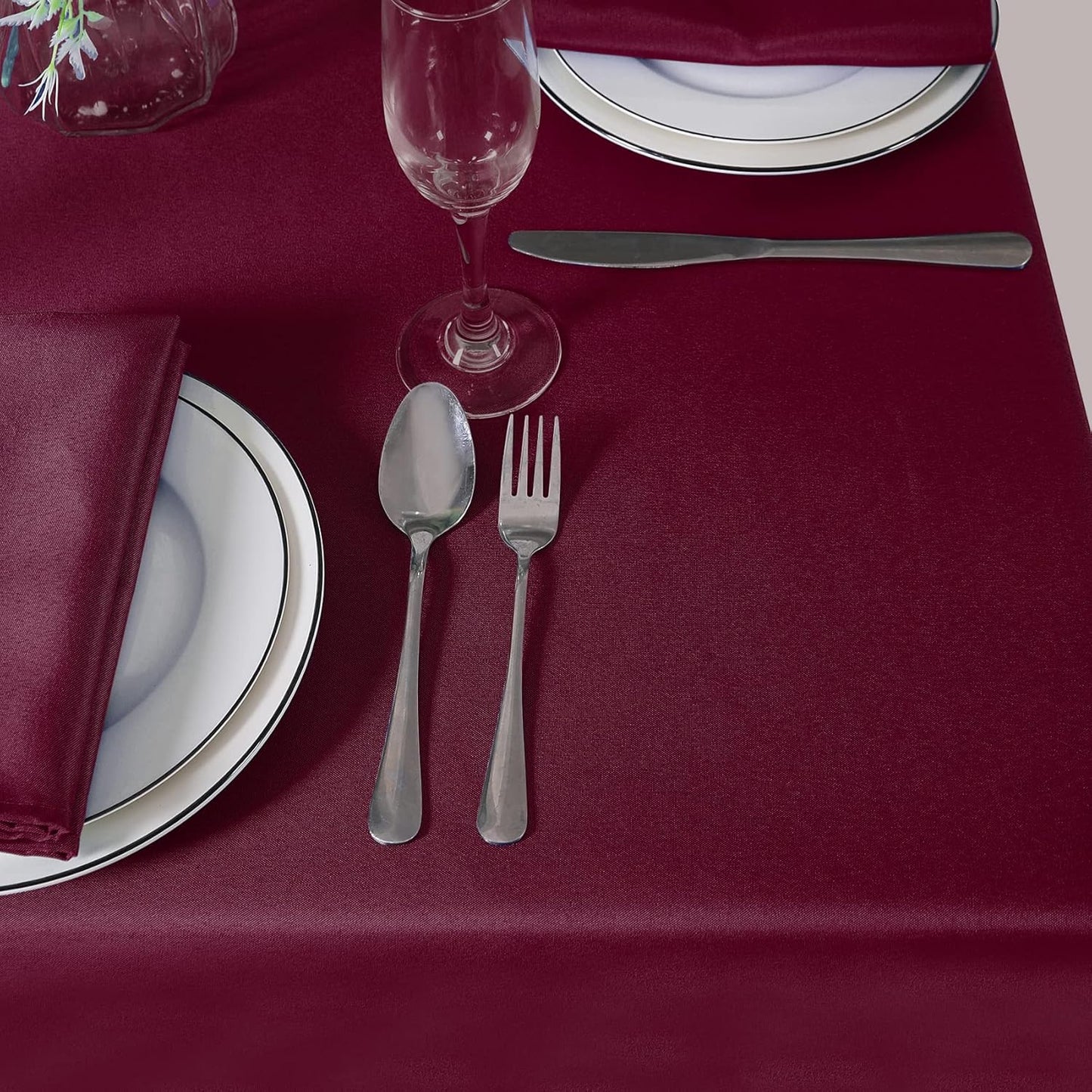 Cupuamon Square Tablecloth 70x70 inch Washable Polyester Fabric Table Cloth for Wedding Party Dining Banquet Decoration（70x70,Burgundy）