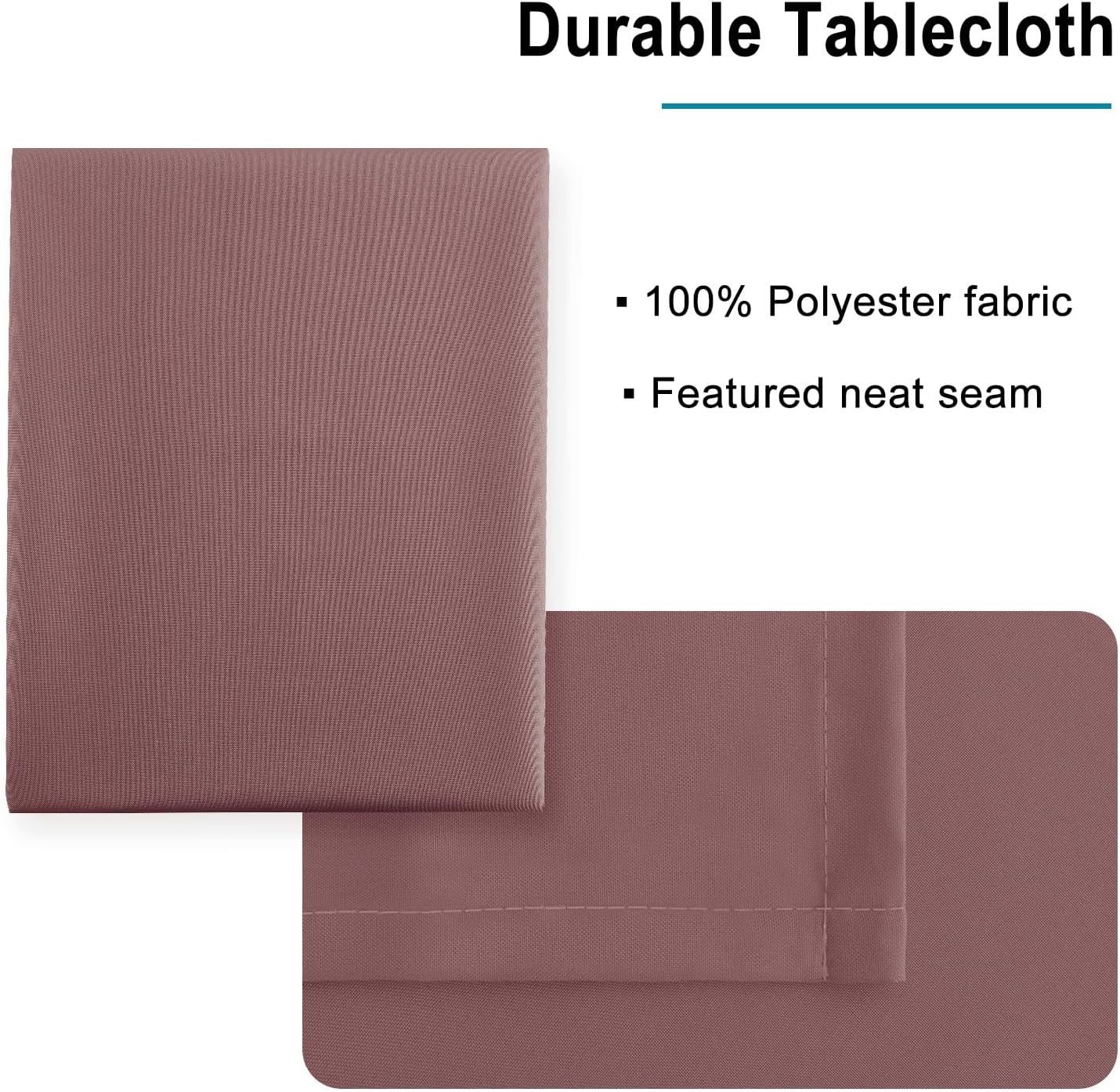 Hiasan Dusty Rose Tablecloth for Rectangle Tables - Waterproof Washable Polyester Fabric Table Cloth for Buffect Dining Birthday Party, 54 x 108 Inch
