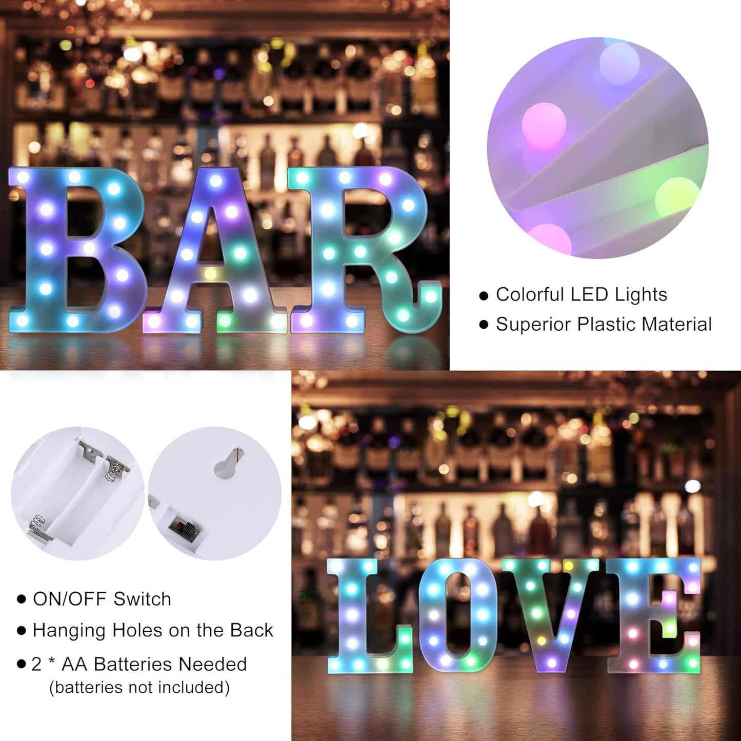 Foaky Colorful LED Number Lights with Remote,Marquee Light Up Number Sign for Night Light Wedding/Birthday Party Battery Powered Christmas Lamp Home Bar Decoration (0)