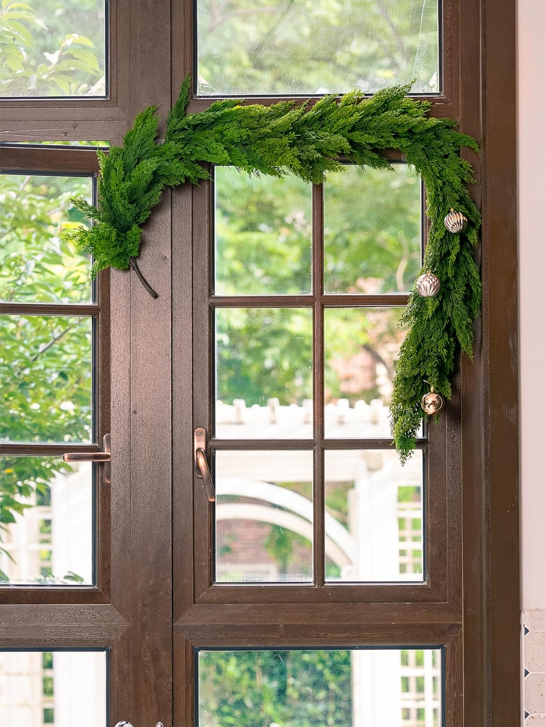 6FT Extra Full Christmas Garland Faux Cypress Pine Cedar Garland Realistic for Mantle Fireplace Stairs Table Wall Door Indoor Outdoor Christmas Xmas Decor Decorations