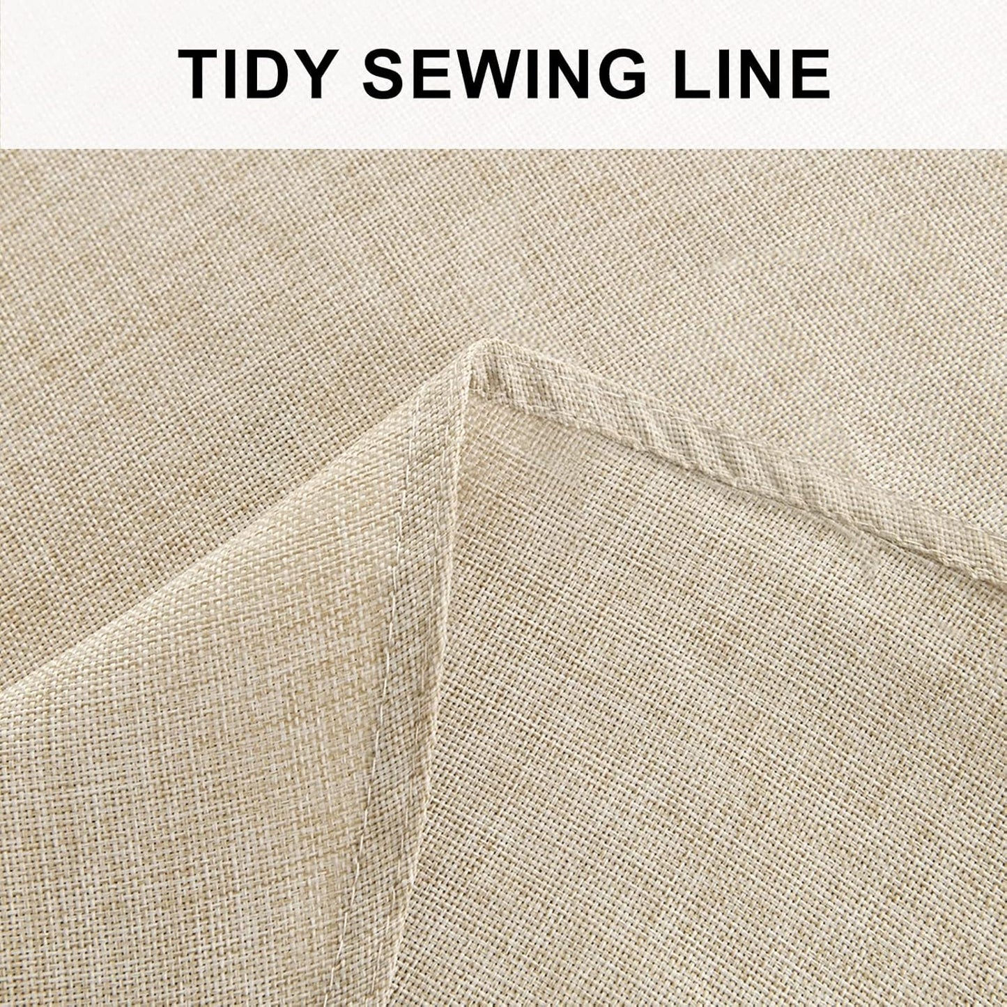 Hiasan Round Linen Tablecloth 108 Inch - Wrinkle and Stain Resistant Washable Polyester Fabric Table Cloth for Dining Room Kitchen Party, Beige