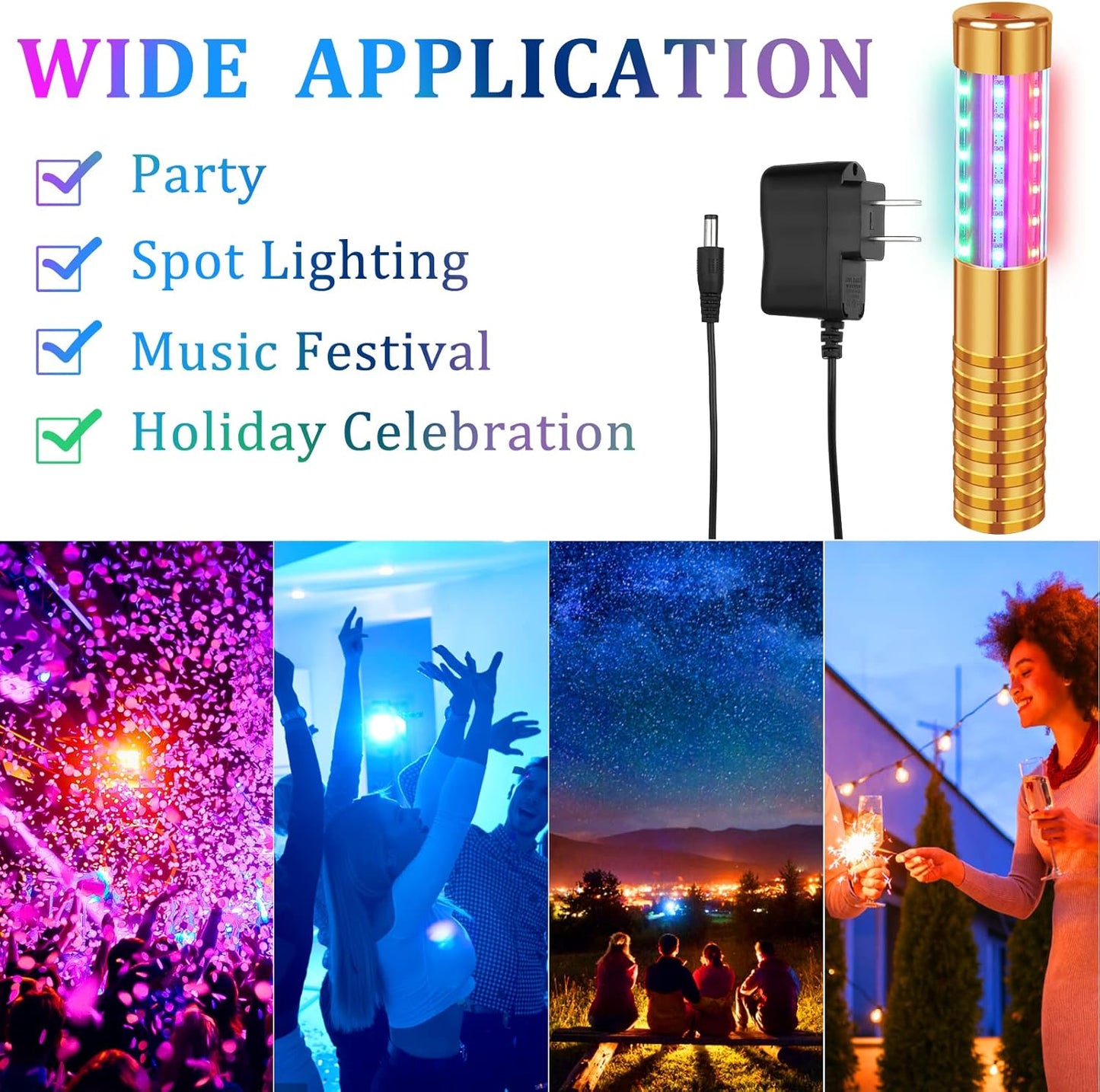 4 Pieces Strobe Baton Bottle Service Sparklers Metallic Bottle Service Lights Handheld Light for Nightclubs Weddings Parties Activities Supplies