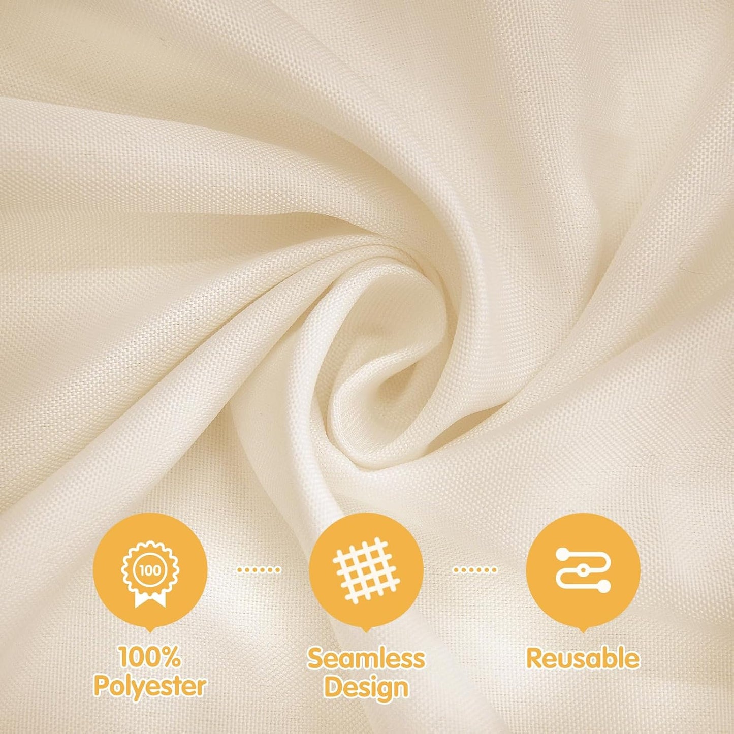 BRILLMAX 6 Pack Beige 70 Inch Round Tablecloths Fit 30" to 54" Tables (8-20" Drop) - Circle Bulk Linen Polyester Fabric Washable Cloth Cover for Wedding Reception Banquet Birthday Party Buffet
