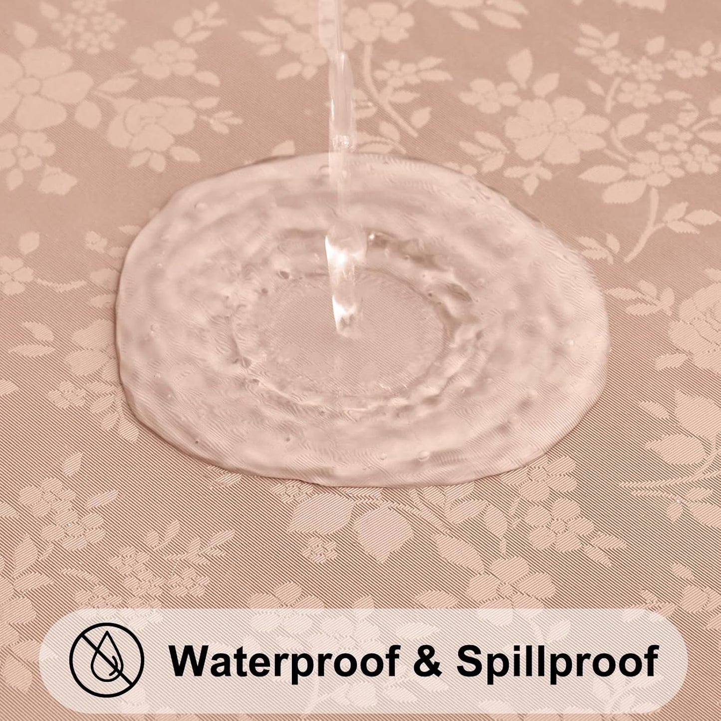 Smiry Rectangle Table Cloth, Waterproof Heavy Duty Vinyl Tablecloths, Wipeable Washable Table Cover for Kitchen and Dining Room (Tan, 60" X 120")