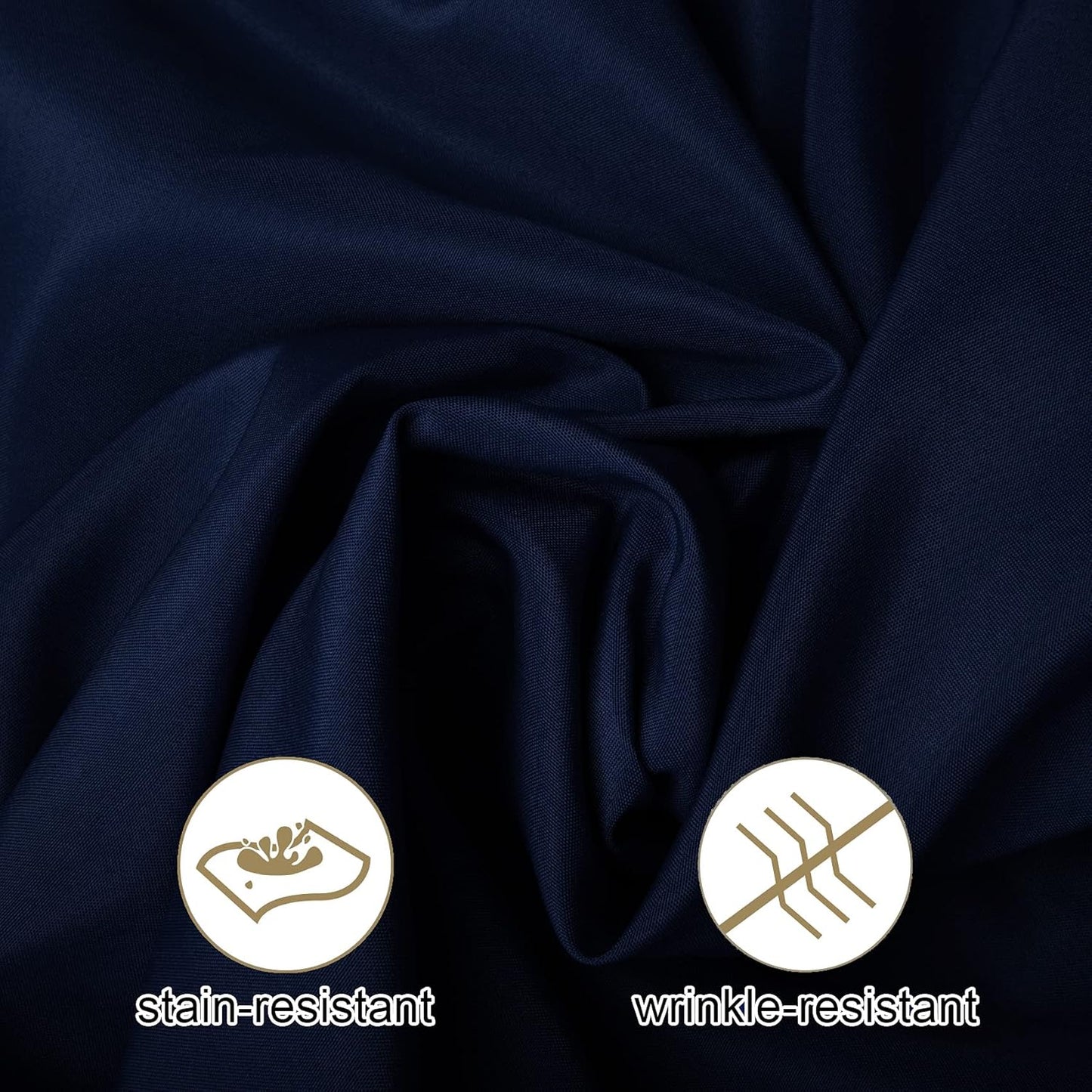 Ascoza 2pack 90x156 Inch Navy Rectangular Tablecloth 8 Feet Table Cloth in Polyester Fabric for Wedding/Banquet/Restaurant/Parties