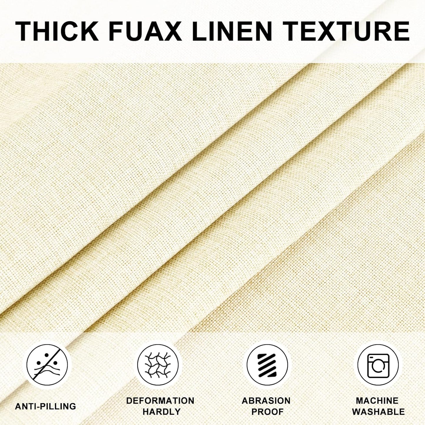 Hiasan Linen Tablecloth 108 Inch Round - Wrinkle and Stain Resistant Washable Polyester Fabric Table Cloth for Dining Room Kitchen Party, Champagne