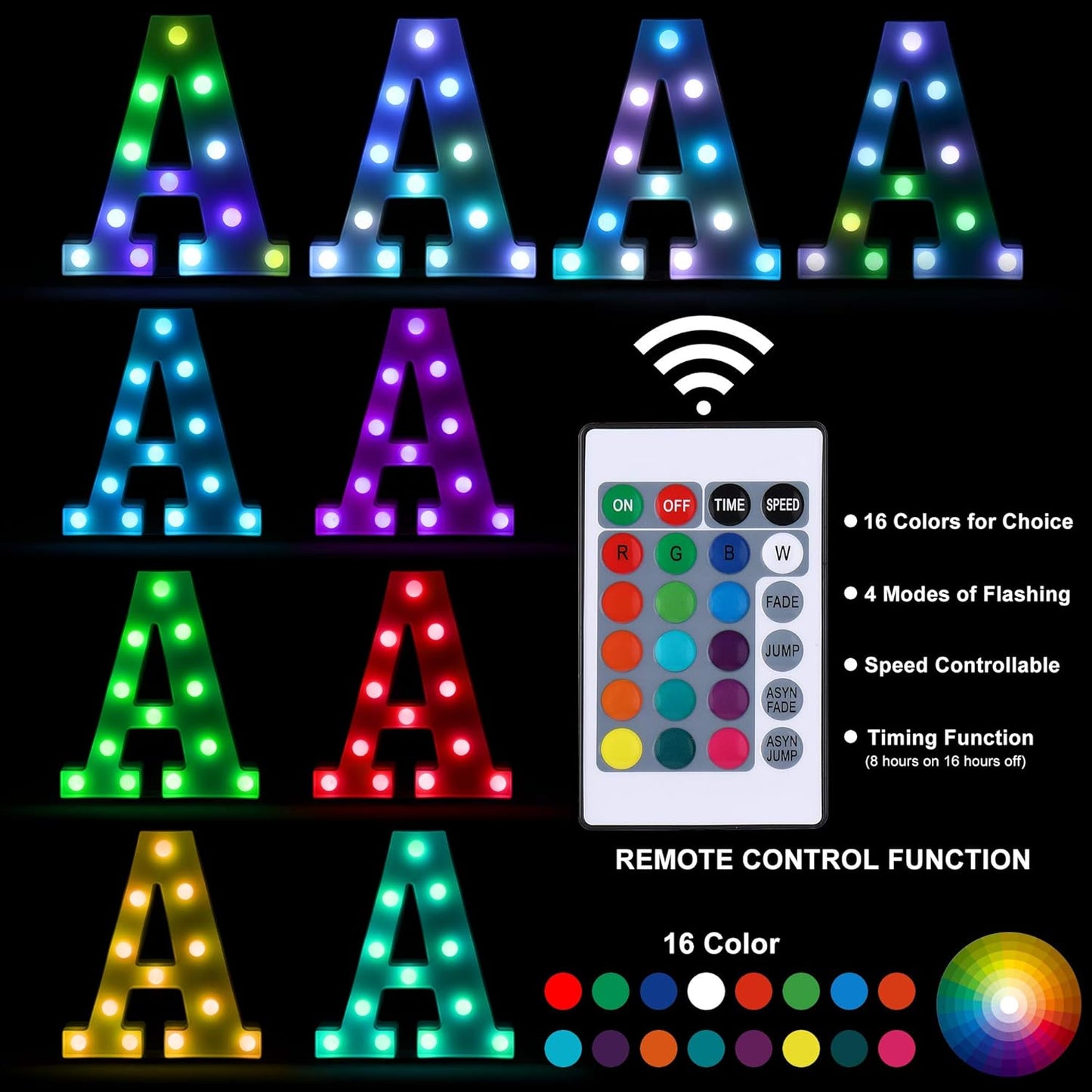 Foaky Colorful LED Number Lights with Remote, Light Up Number Sign for Night Light Wedding/Birthday Party Battery Powered Christmas Lamp Home Bar Decoration (7)