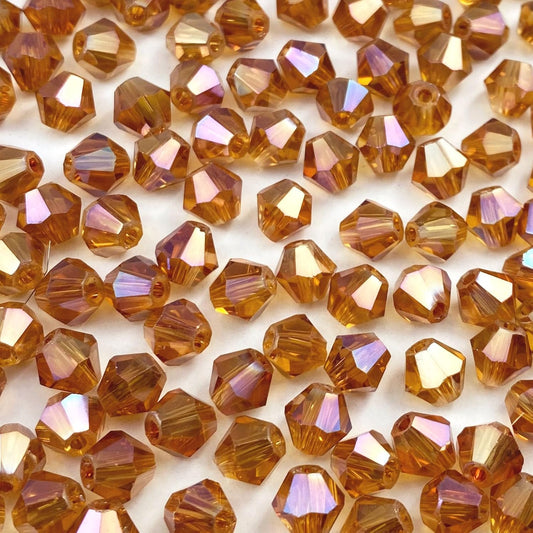 400pcs 4mm Bicone Crystal Glass Beads Loose Spacer Beads Faceted Craft Beads for Jewelry Making DIY Necklace Bracelet Earring Wind Chimes Suncatchers Ornamen(Wine AB)