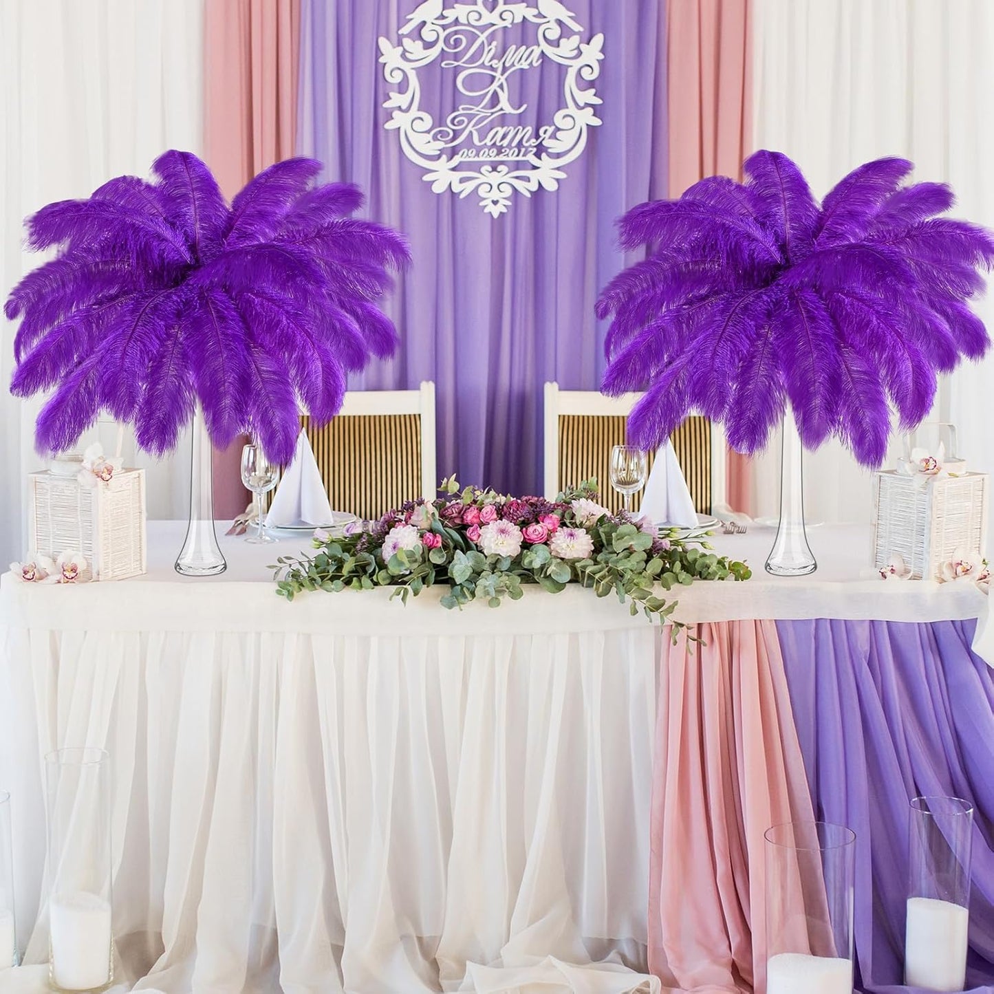 80 Pcs Large Natural Ostrich Feathers Plumes 14-16 Inch Bulk for DIY Crafts Wedding Party Centerpiece Vase
