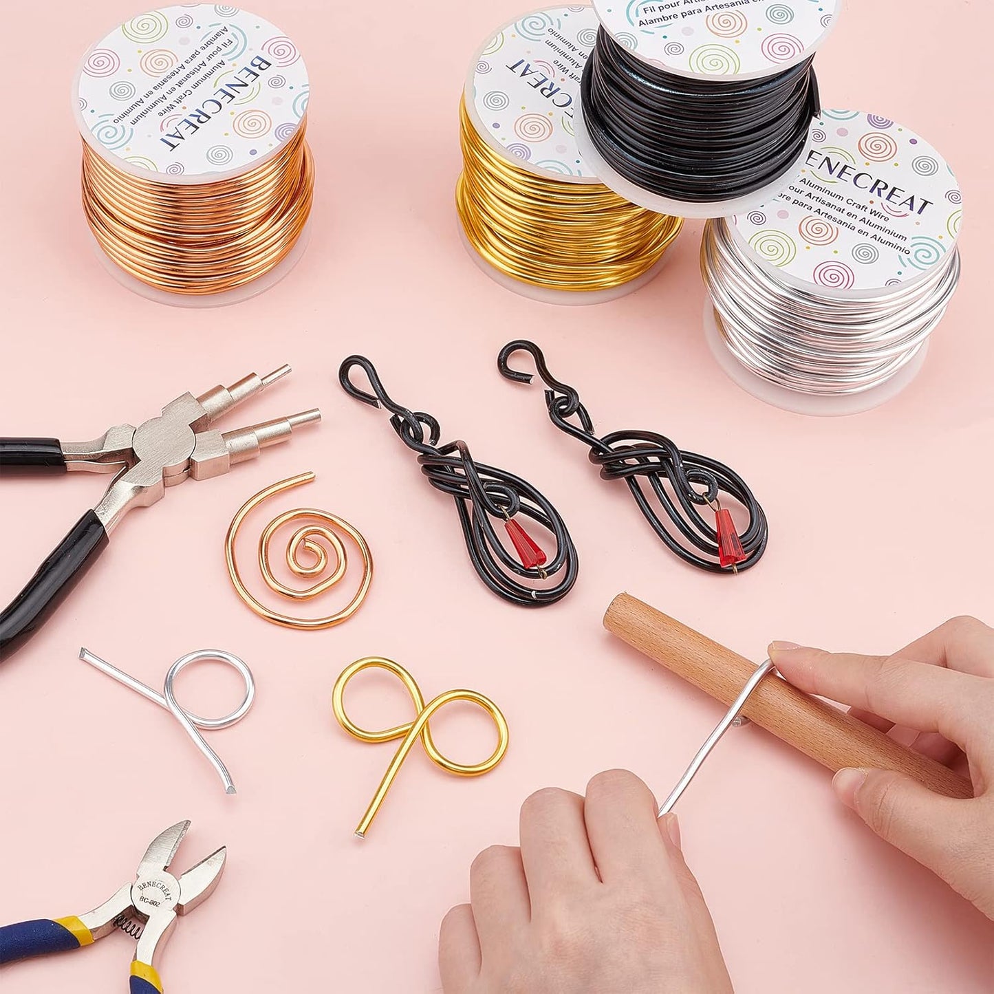 BENECREAT 9 Gauge Jewelry Craft Aluminum Wire 55 Feet Bendable Metal Sculpting Wire for Craft Floral Model Skeleton Making, Plant Gardening, Silver