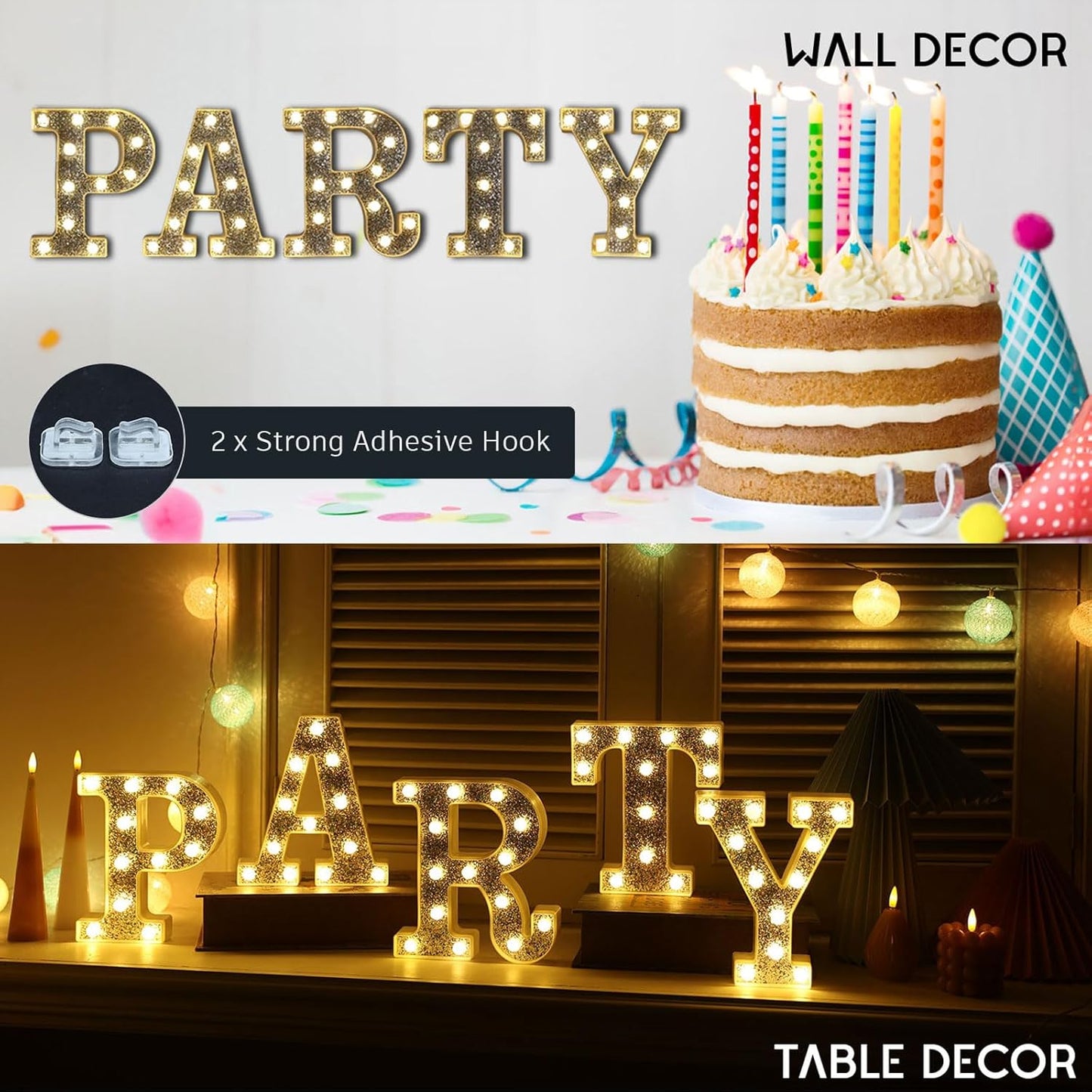 Light Up Letters, Marquee Light Letters for Table Decorations, Glitter Light Up Signs for Prom, Events, or Engagement Party Decor, Featuring Alphabet & Number Lighted Letters, Letter U
