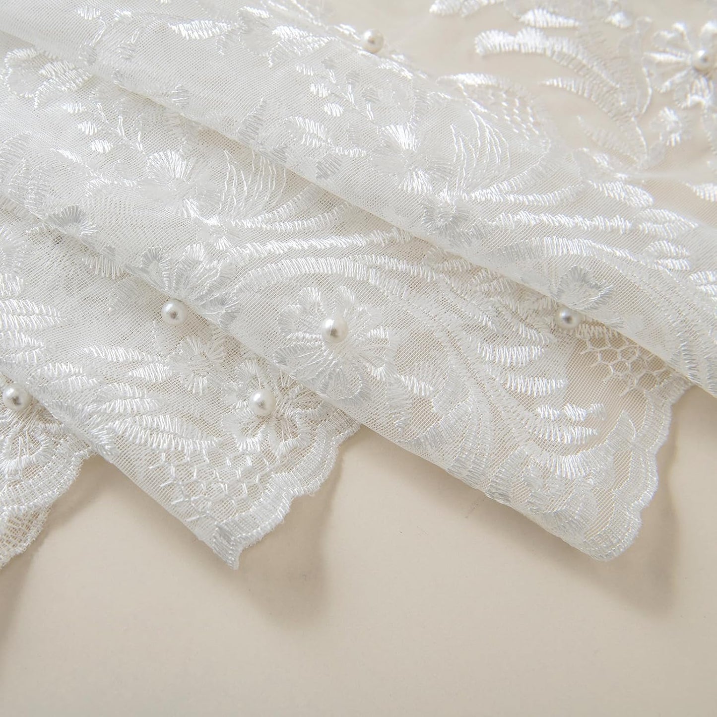 VISIONTEX White Sheer Voile Curtains, Decorative White Embossed Butterflies Rod Pocket Window Drapes for Home Kitchen, Living Room and Bedroom 54 x 63 Inch, Set of 2 Curtain Panels