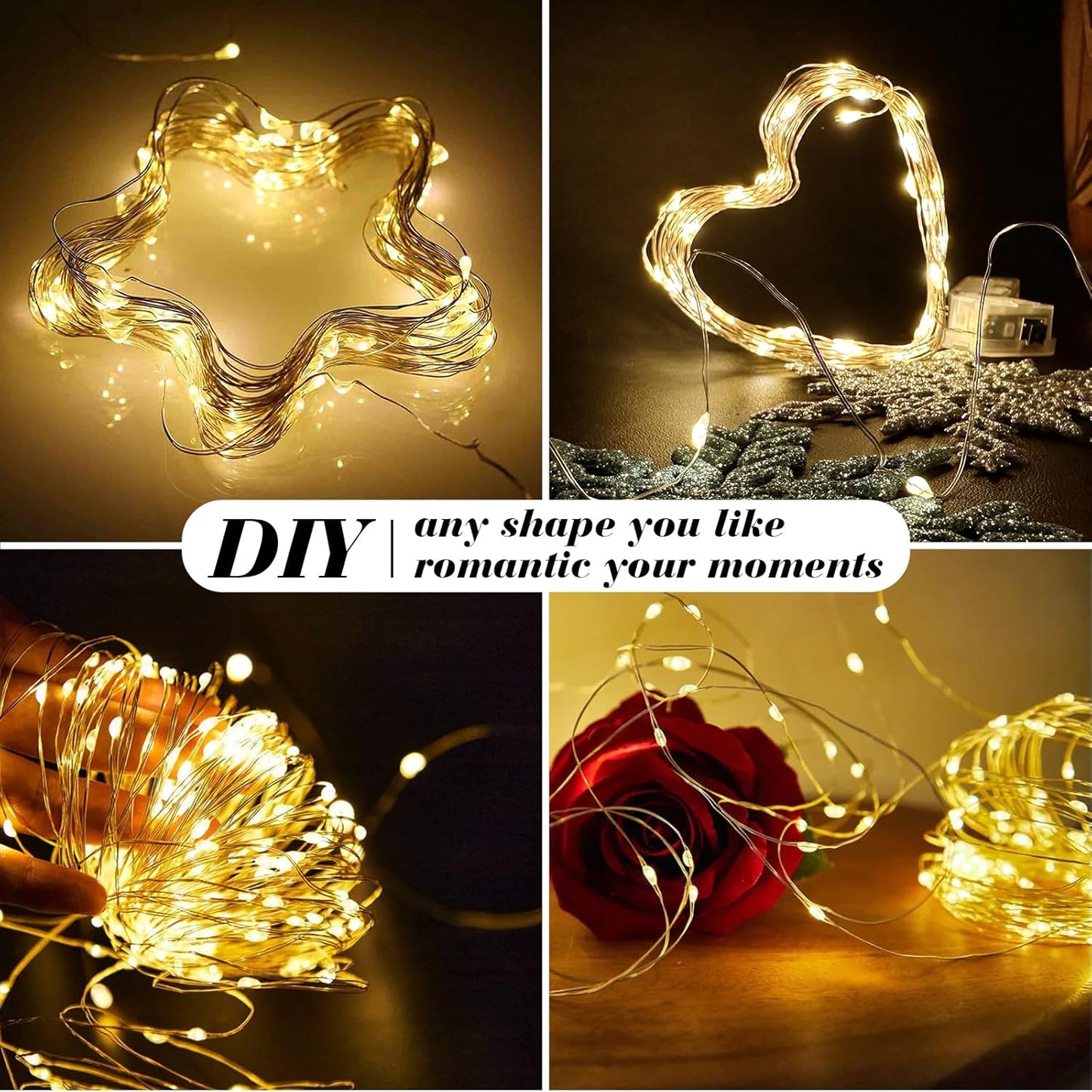 ZGWJ 12 Pack Fairy Lights Battery Operated, 7ft 20 Mini LED Fairy String Lights Silver Wire 3 Modes for DIY, Parties, Wedding, Bedroom, Halloween Christmas Decoration Warm White