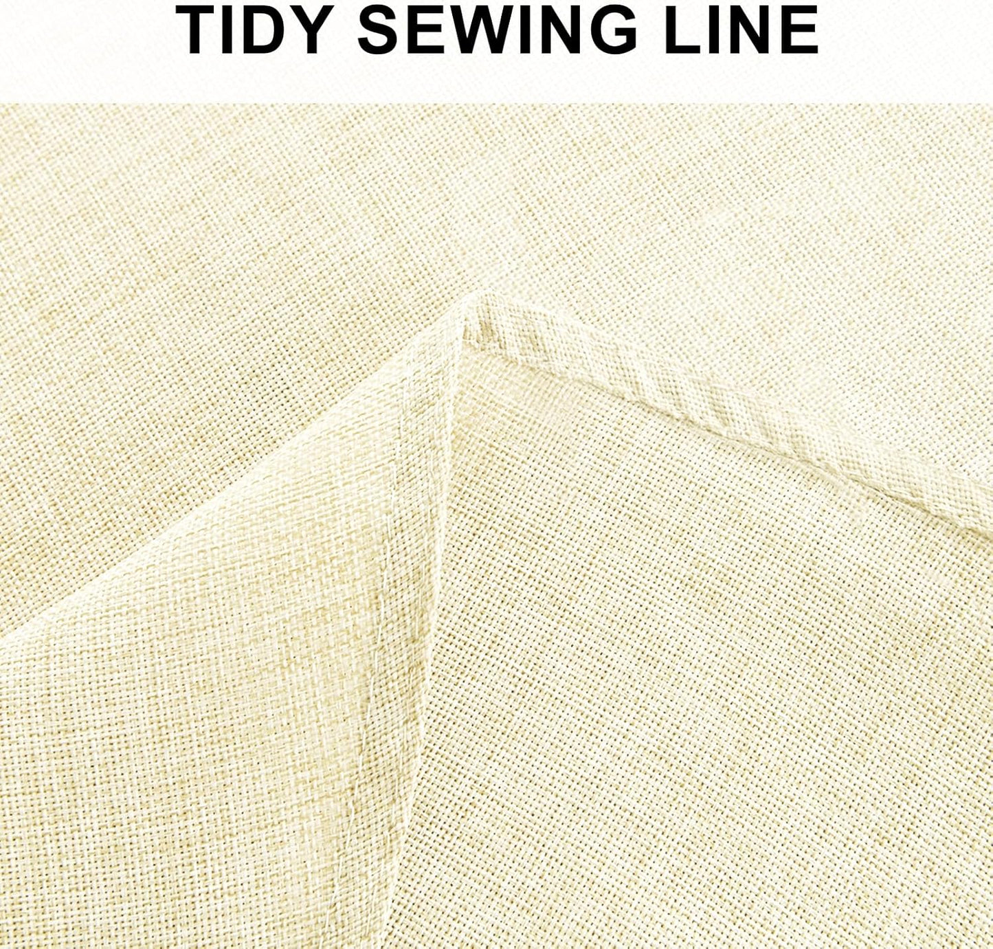 Hiasan Linen Tablecloth 90 Inch Round - Wrinkle and Stain Resistant Washable Polyester Fabric Table Cloth for Dining Room Kitchen Party, Champagne