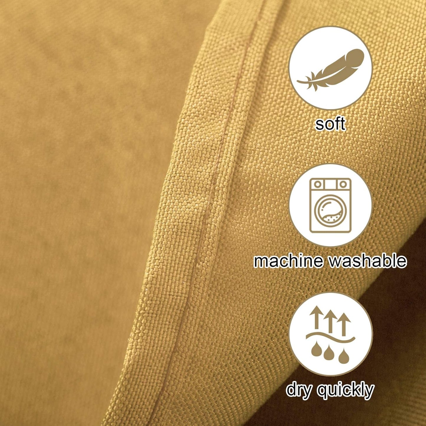 Ascoza 2pack 70 Inch Gold Tablecloth in Washable Polyester Fabric for Wedding/Banquet/Restaurant/Parties