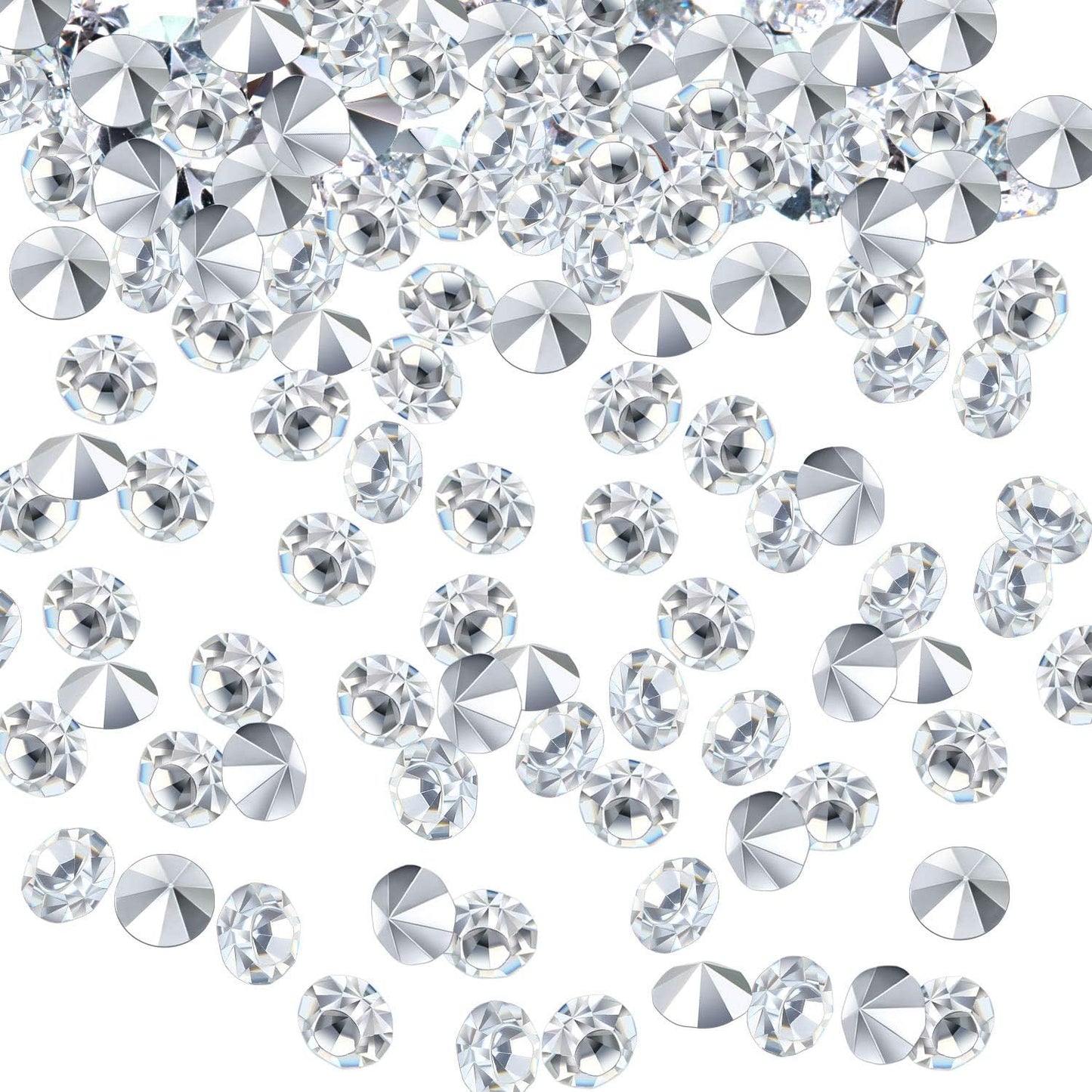 10000 Clear Wedding Table Scatter Confetti Crystals Acrylic Diamonds Rhinestones for Table Centerpiece Decorations Wedding Decorations Bridal Shower Decorations Vase Beads (Silver, 3 mm)
