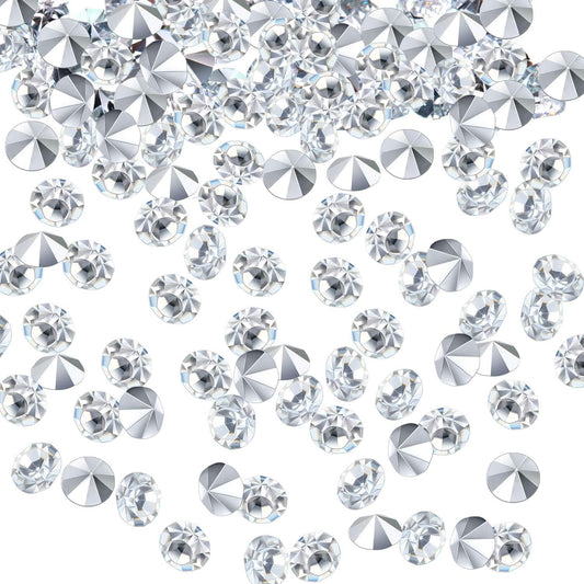 10000 Clear Wedding Table Scatter Confetti Crystals Acrylic Diamonds Rhinestones for Table Centerpiece Decorations Wedding Decorations Bridal Shower Decorations Vase Beads (Silver, 3 mm)