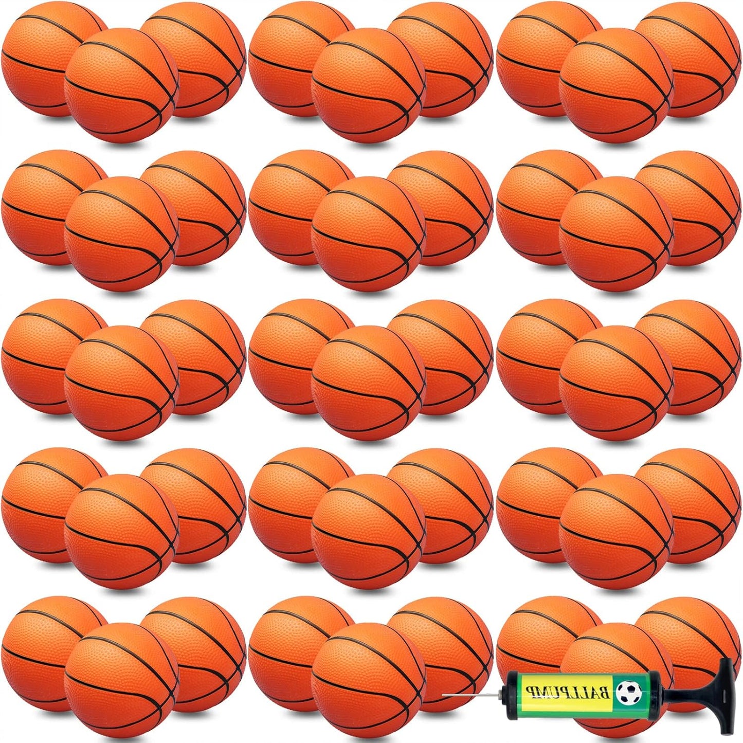 40Pcs 5" Inch Mini Basketball Balls Bulk Small Basketball Set with Pump, PVC Small Basketball for Over The Door Basketball Hoop Games Party Favors Indoor Outdoor Play Adults Kids Pool Beach Basketball