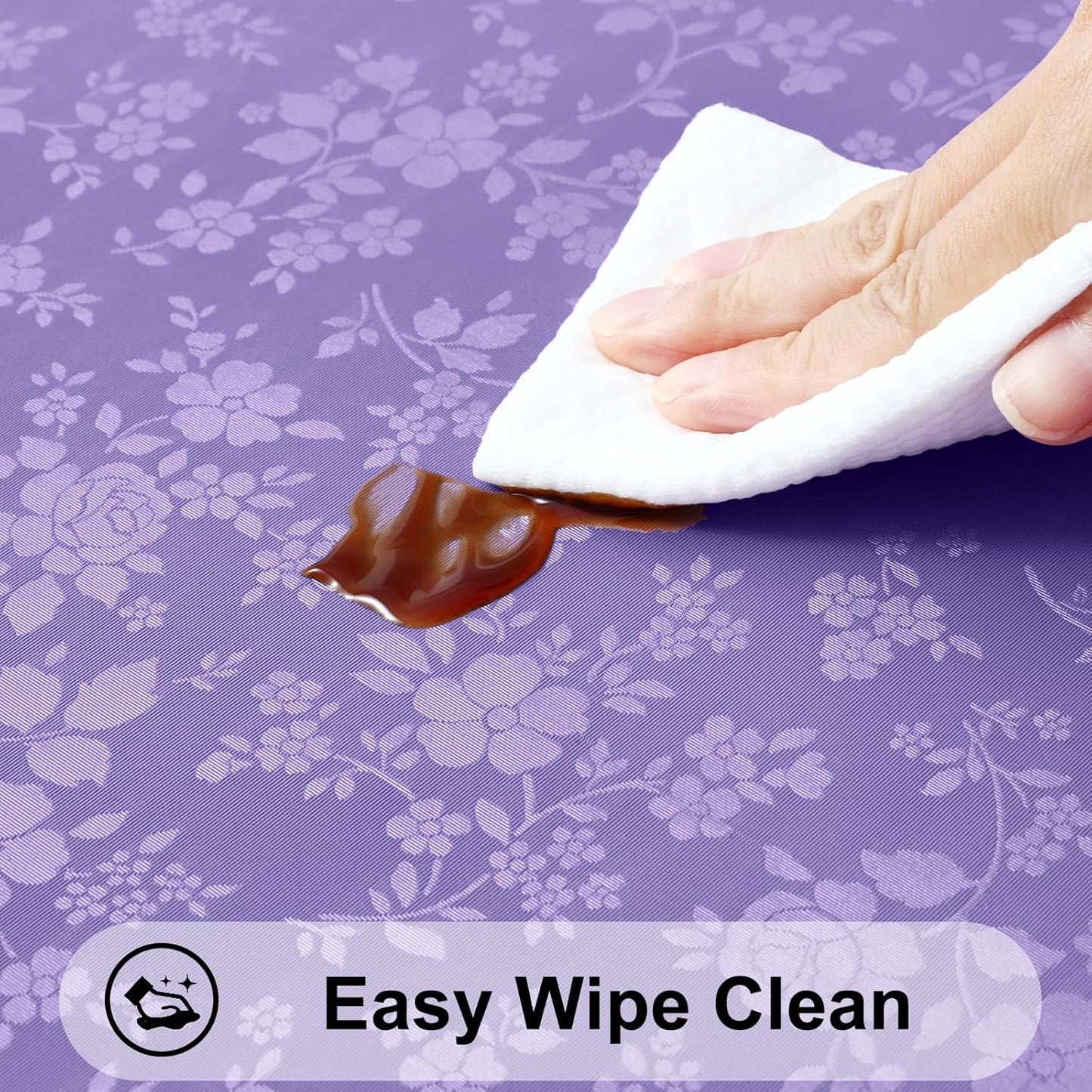 Smiry Rectangle Table Cloth, Waterproof Heavy Duty Vinyl Tablecloths, Wipeable Washable Table Cover for Kitchen and Dining Room (Purple, 60" X 84")