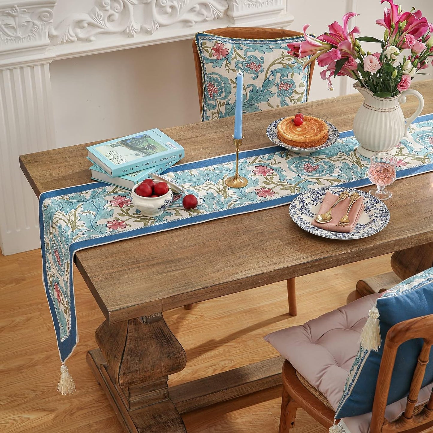 patdrea Linen Leopard Animal Table Runner Farmhouse for Home Kitchen Dining Decor Parties Family Dinners Christmas,12 x 102