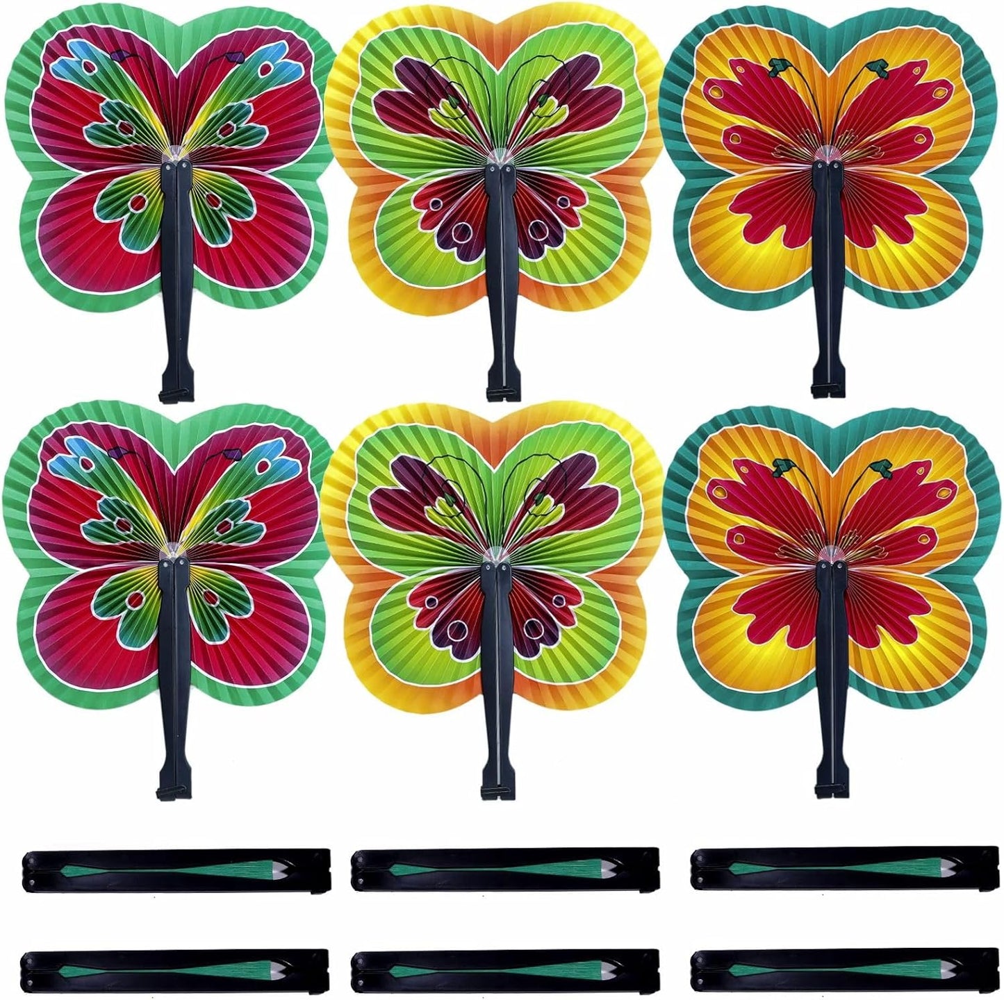 24 Pieces Folding Hand Paper Fans Handheld,Butterfly Decorations Accordion Fans Bulk for Festival Wedding Party Dancing Birthday Favors Decorations