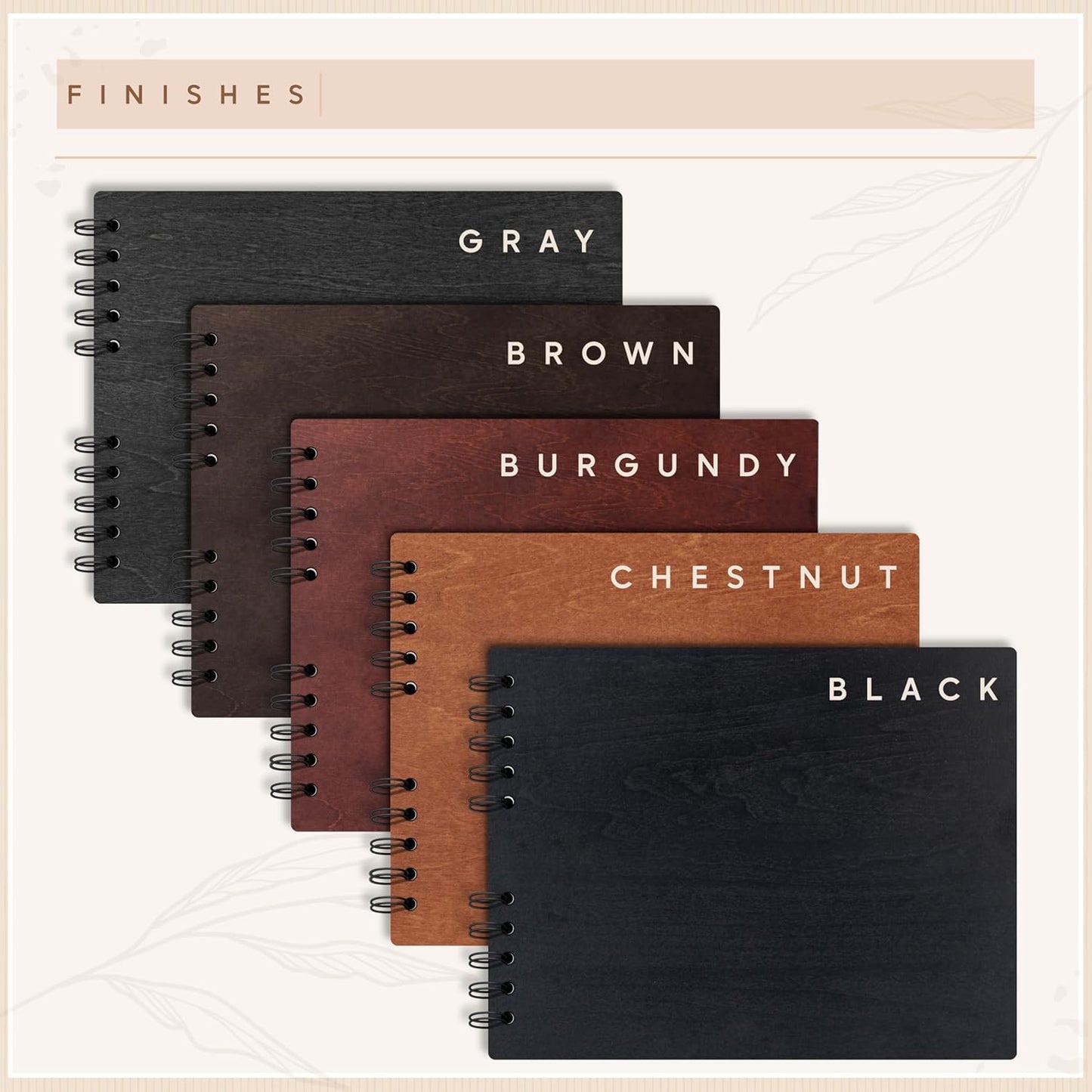 Personalized Wood Wedding Guest Book - 5 Colors/Finishings, 2 Sizes, 12 Designs - Wood Wedding Decorations, Guest Book Signs for Wedding Reception (DESIGN 11)
